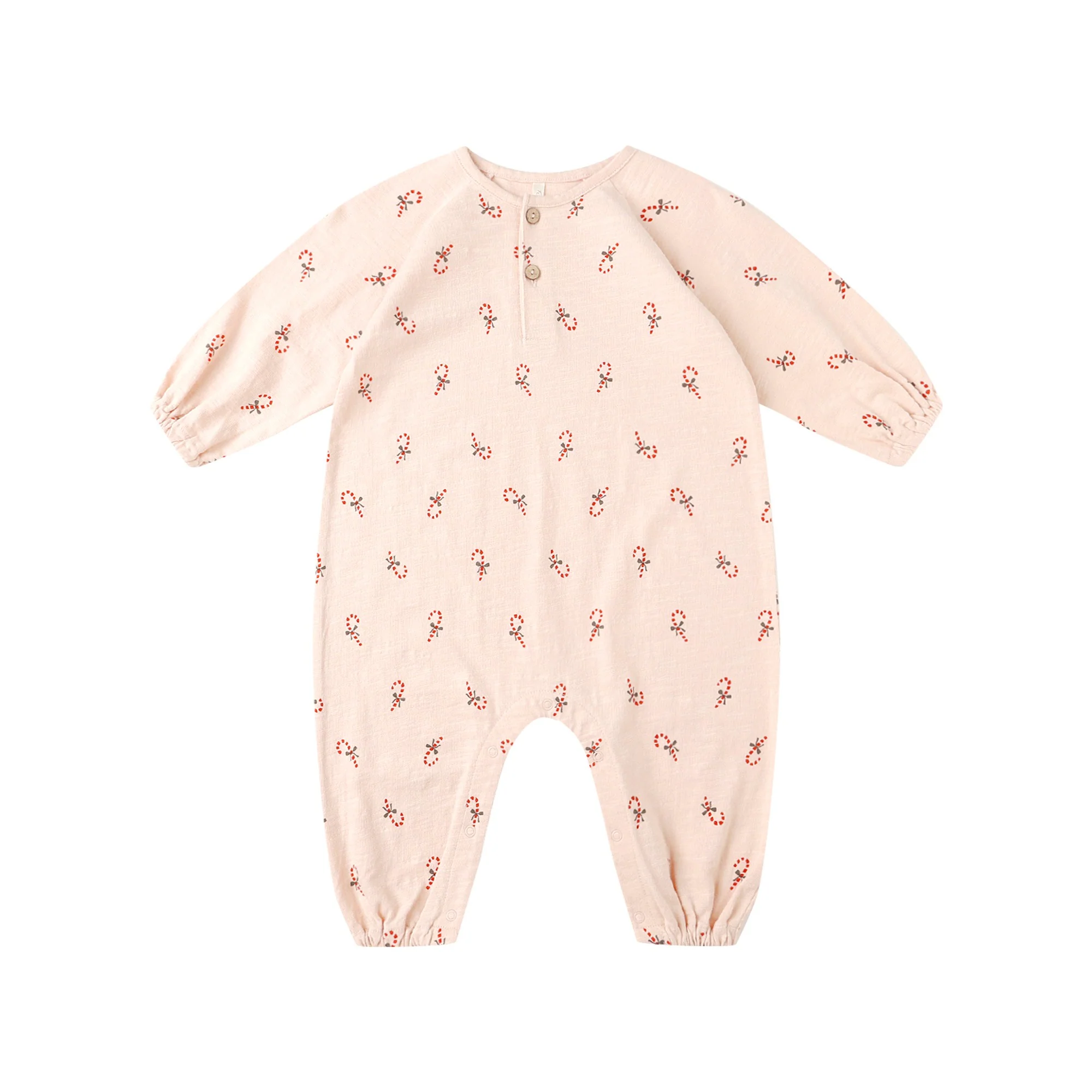 Henley Jumpsuit - Candy Canes