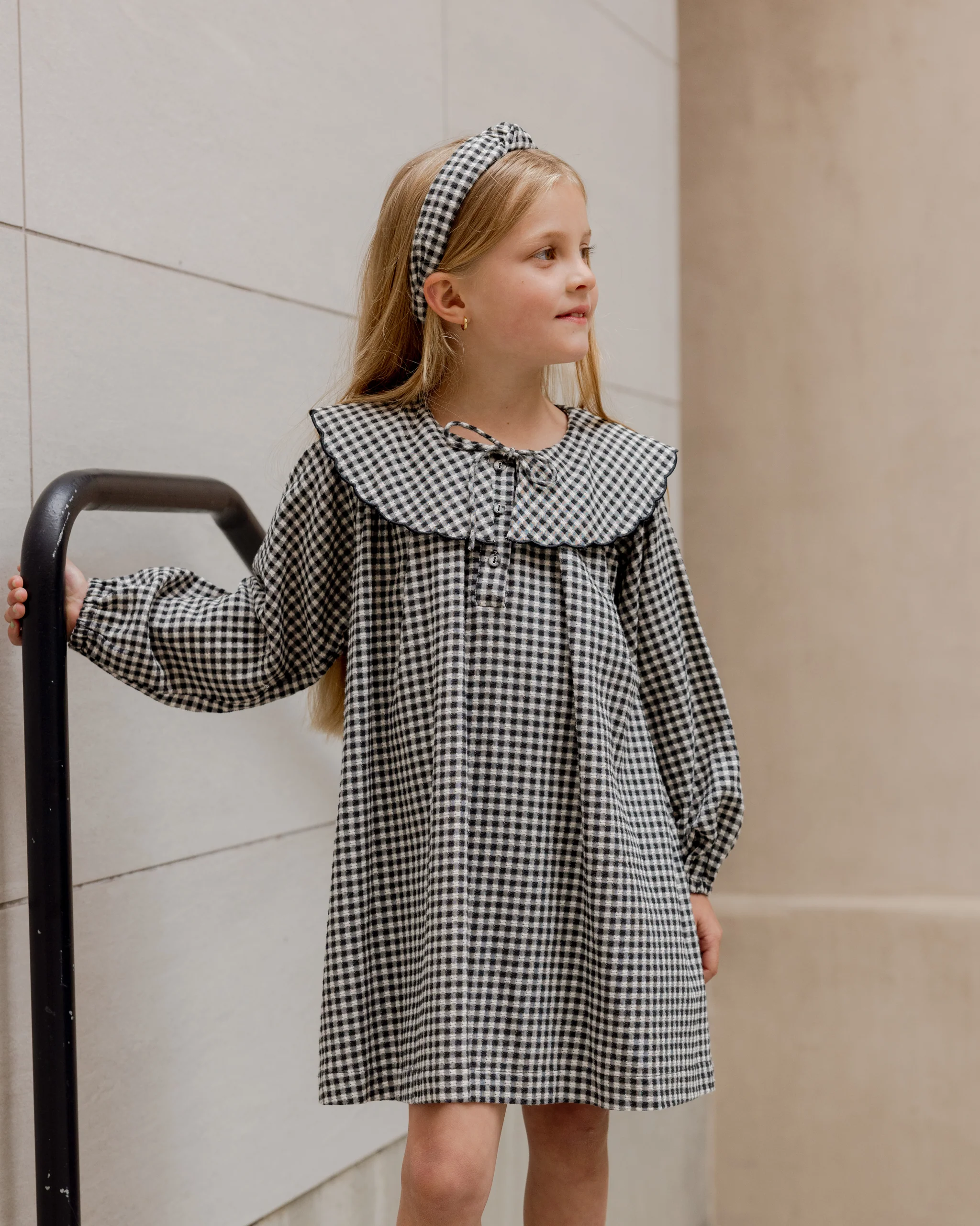 Mini Dress - Black Gingham - Image 2