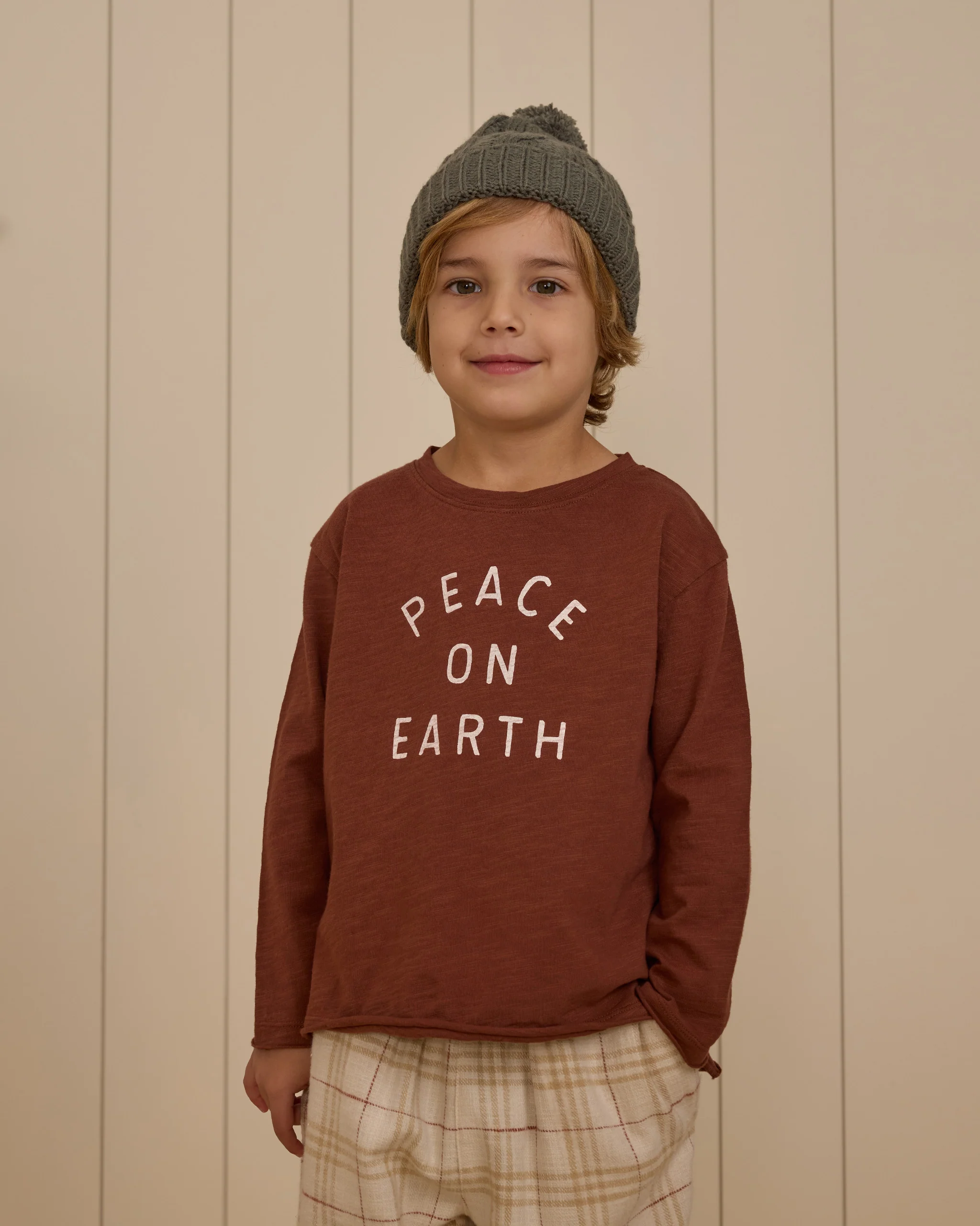Rylee + Cru Raw Edge Long Sleeve Tee - Peace On Earth - Image 8