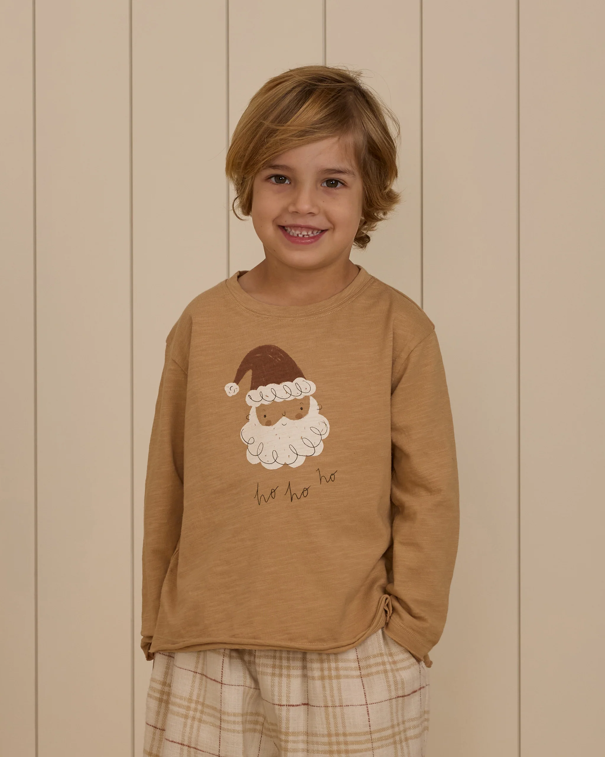 Rylee + Cru Raw Edge Long Sleeve Tee - Santa - Image 2