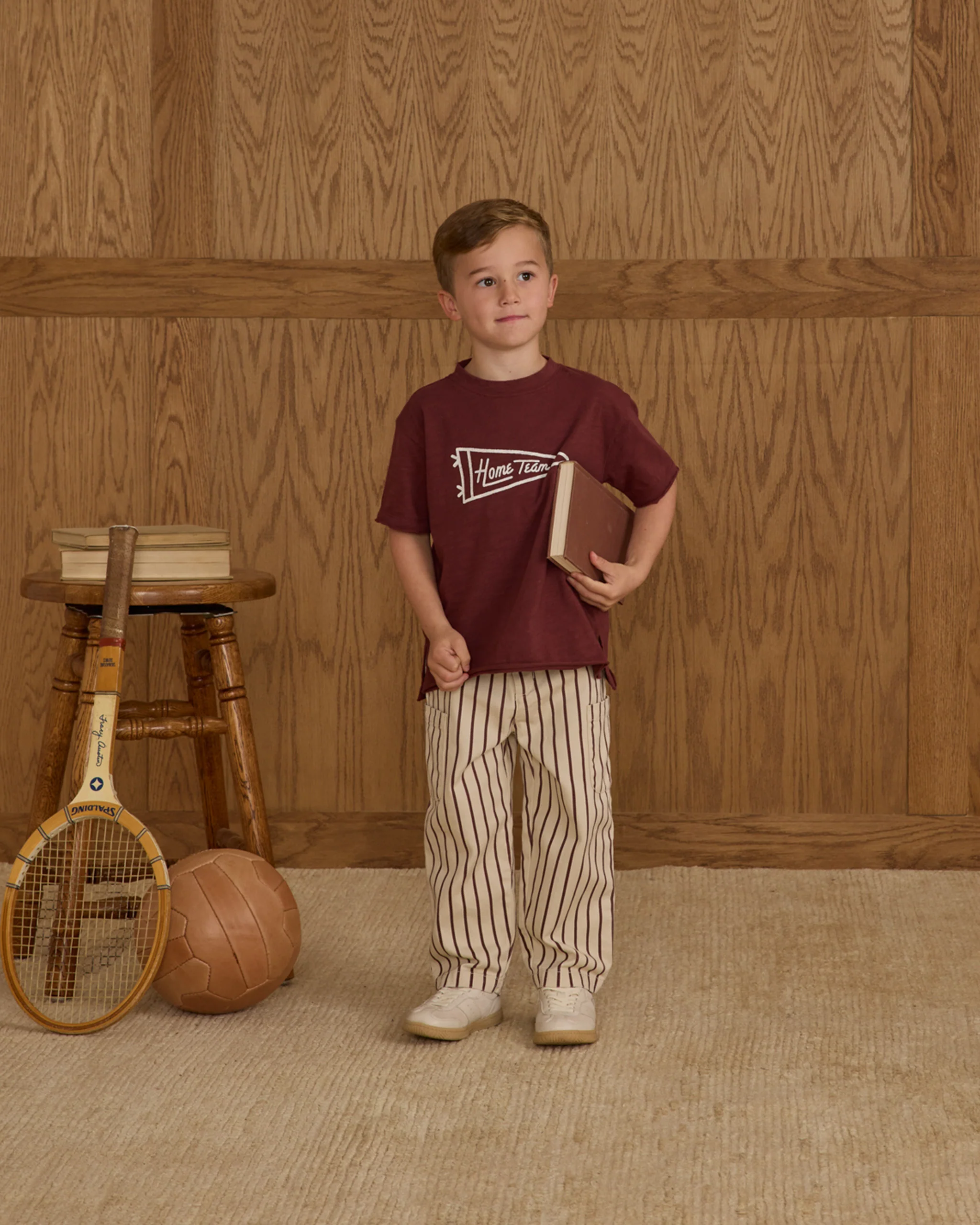 Relaxed Cargo Pant - Burgundy Pinstripe - Image 3