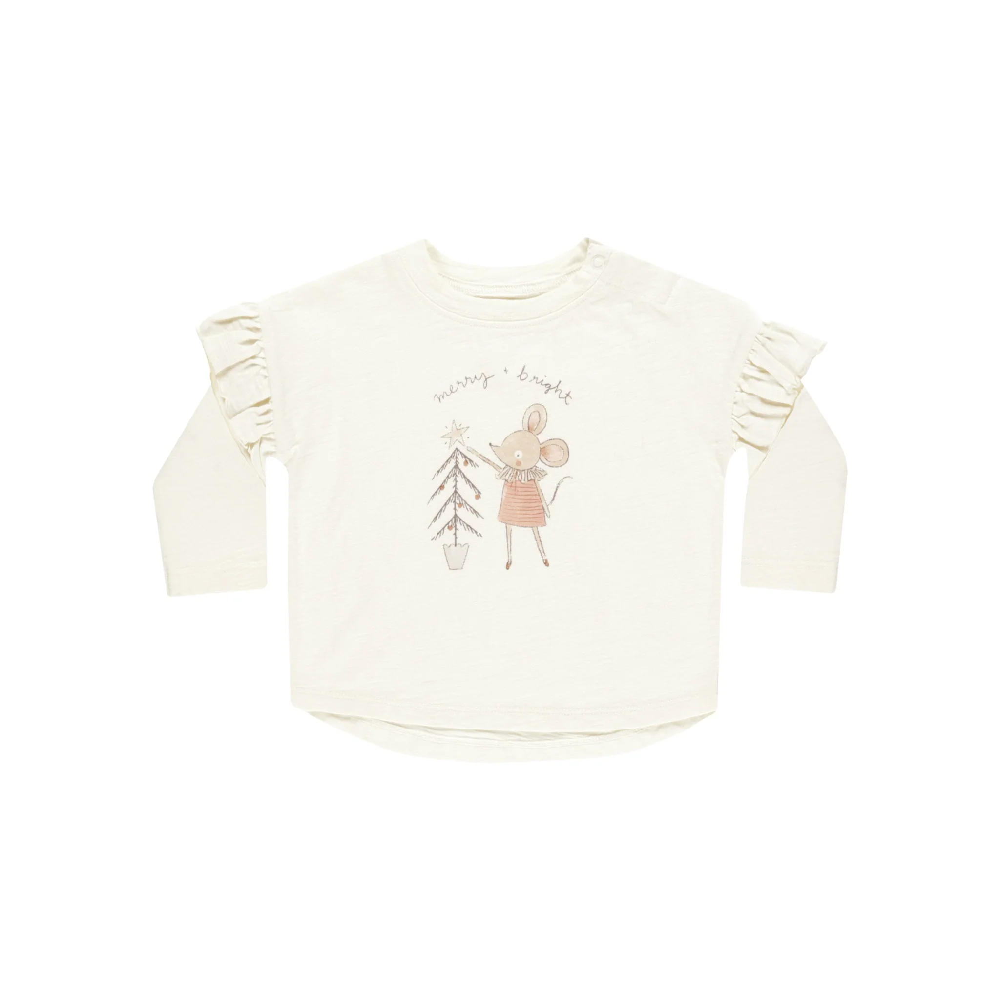 Rylee + Cru Ruffle Long Sleeve Tee - Mouse