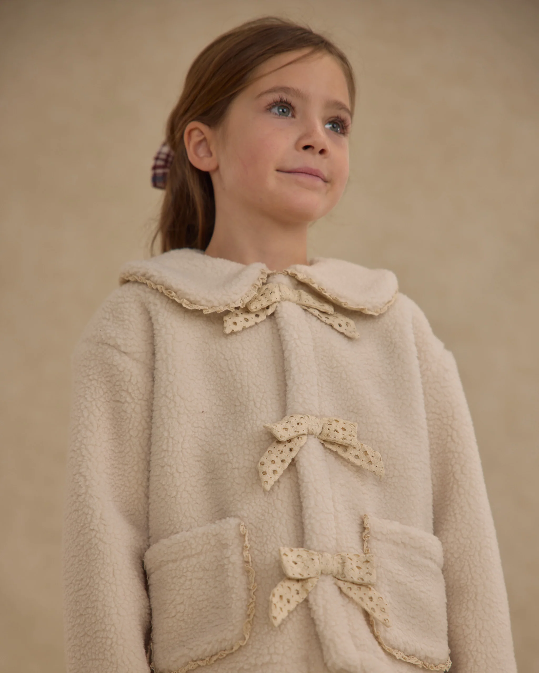 Shearling Collared Coat - Natural - Image 2