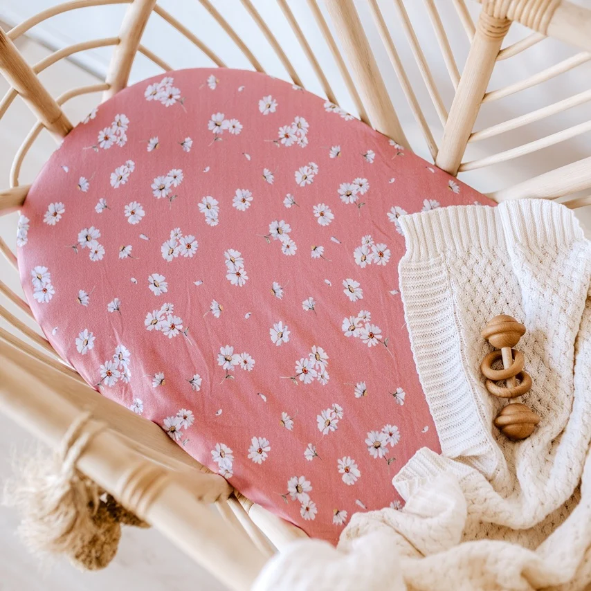 Snuggle Hunny Bassinet Sheet/Change Pad Cover - Daisy