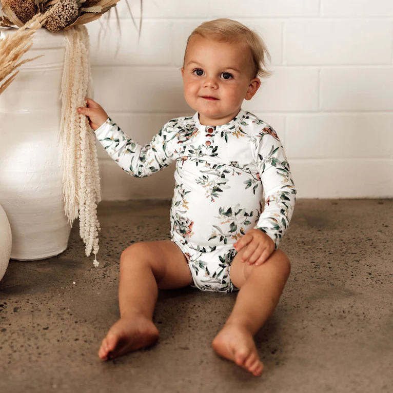 Snuggle Hunny Kids Long Sleeve Bodysuit - Eucalypt - Image 6