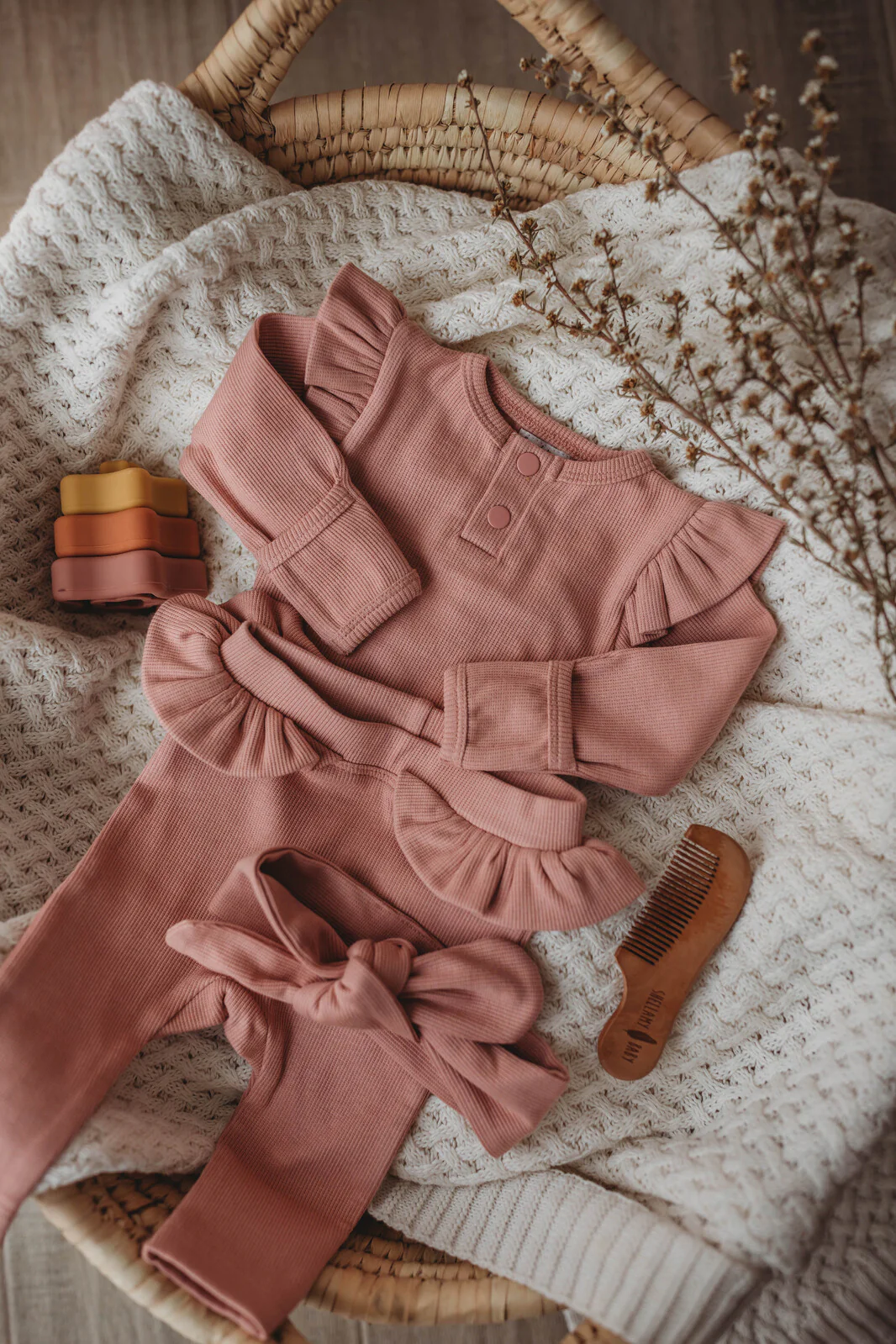 Snuggle Hunny Kids Long Sleeve Bodysuit - Rose - Image 4