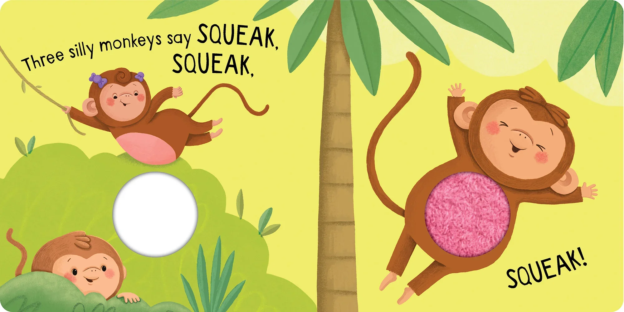 Squeaky Plush Board Book - Five Silly Monkeys - Image 4