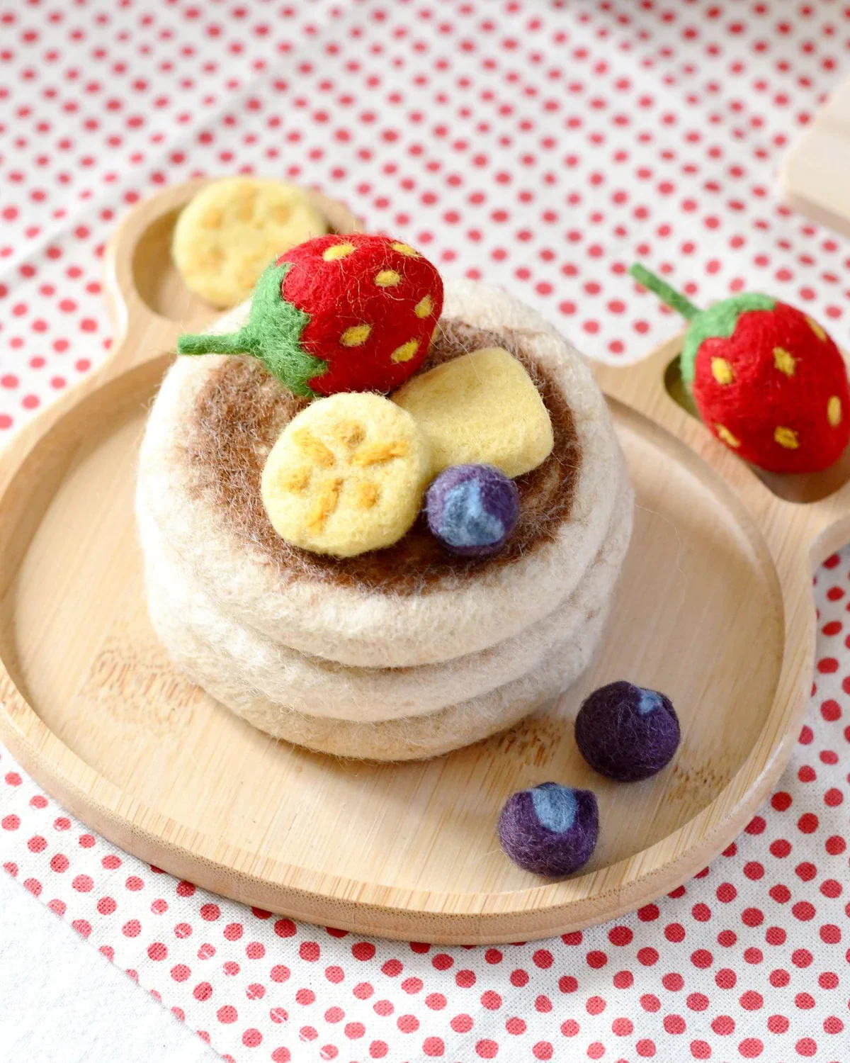 Felt Pancake Stack Play Food Set - Image 3