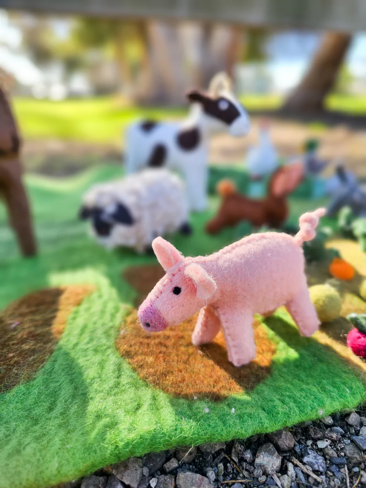 Felt Pig Farm Animal Toy - Image 2
