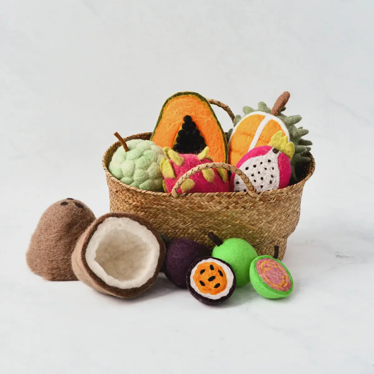 Felt Tropical Fruits Play Food Set - 11 Pieces