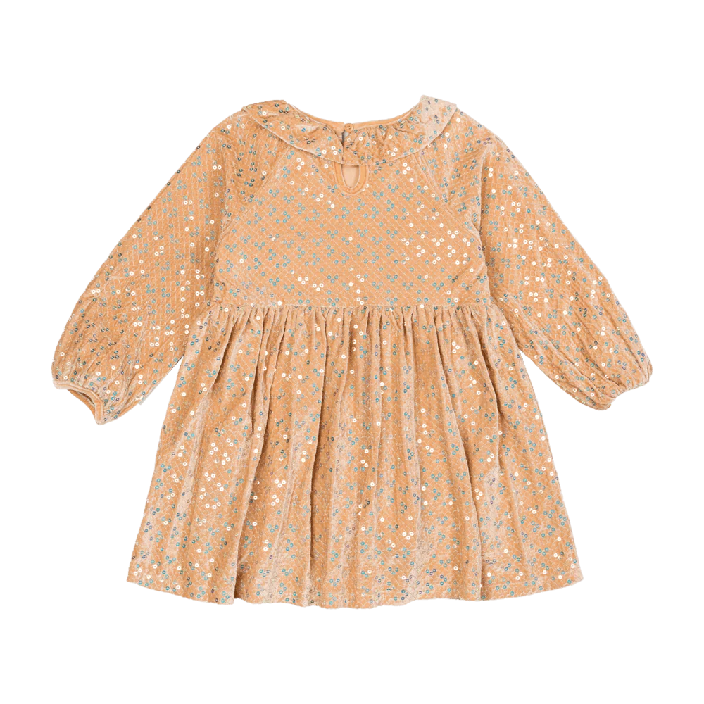 Rock Your Baby Taupe Velvet Sequin Dress - Image 3