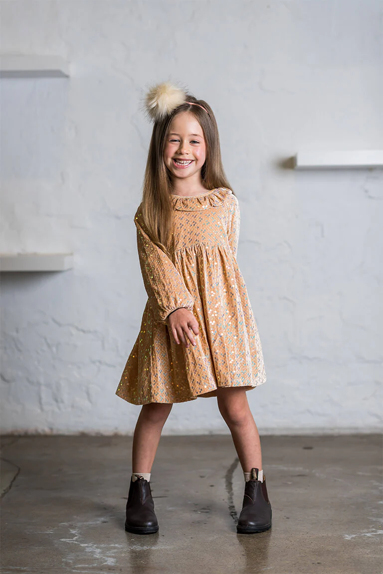 Rock Your Baby Taupe Velvet Sequin Dress - Image 5