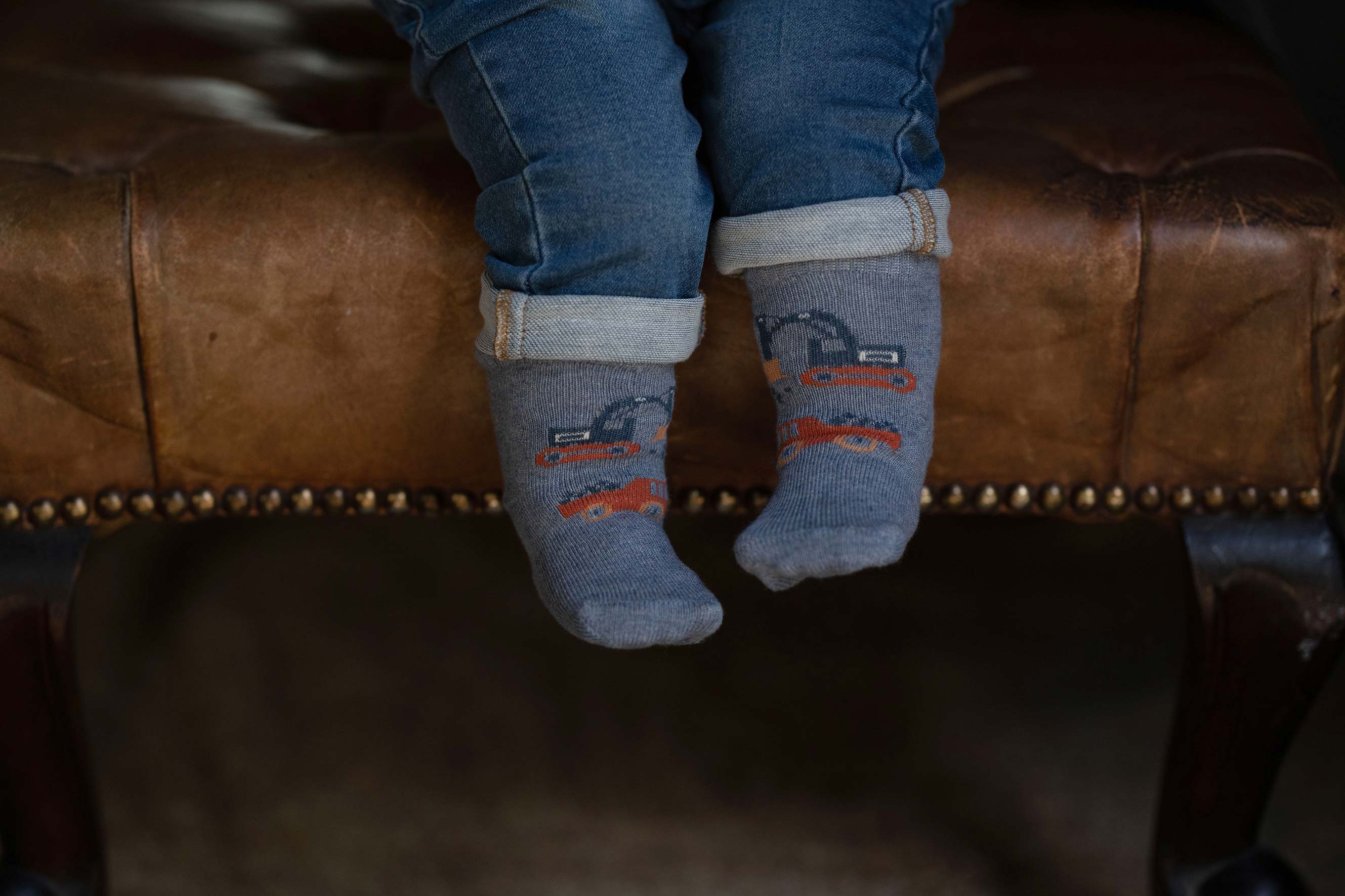 Toshi Organic Ankle Jacquard Socks - Big Diggers - Image 2