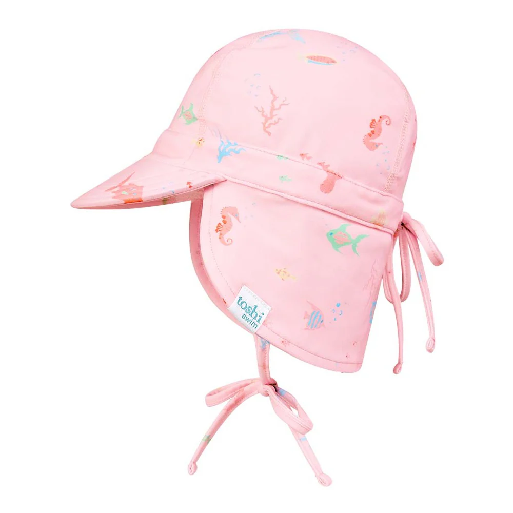 Toshi Swim Baby Flap Cap - Coral - Image 2
