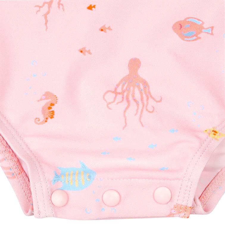 Toshi Swim Baby Onesie Long Sleeve - Coral - Image 5