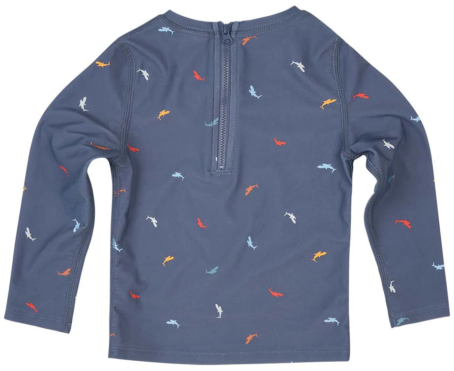 Toshi Swim Kids Rashie Long Sleeve Half Zip - Big Blue - Image 2