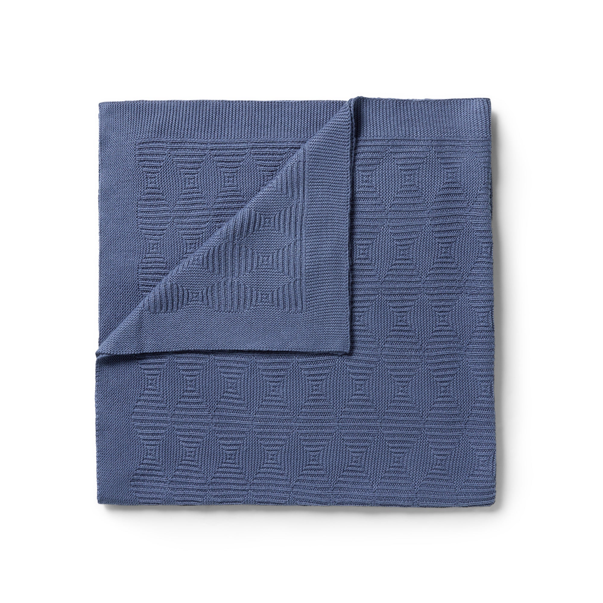 Knitted Jacquard Blanket - Blue Depths - Image 2