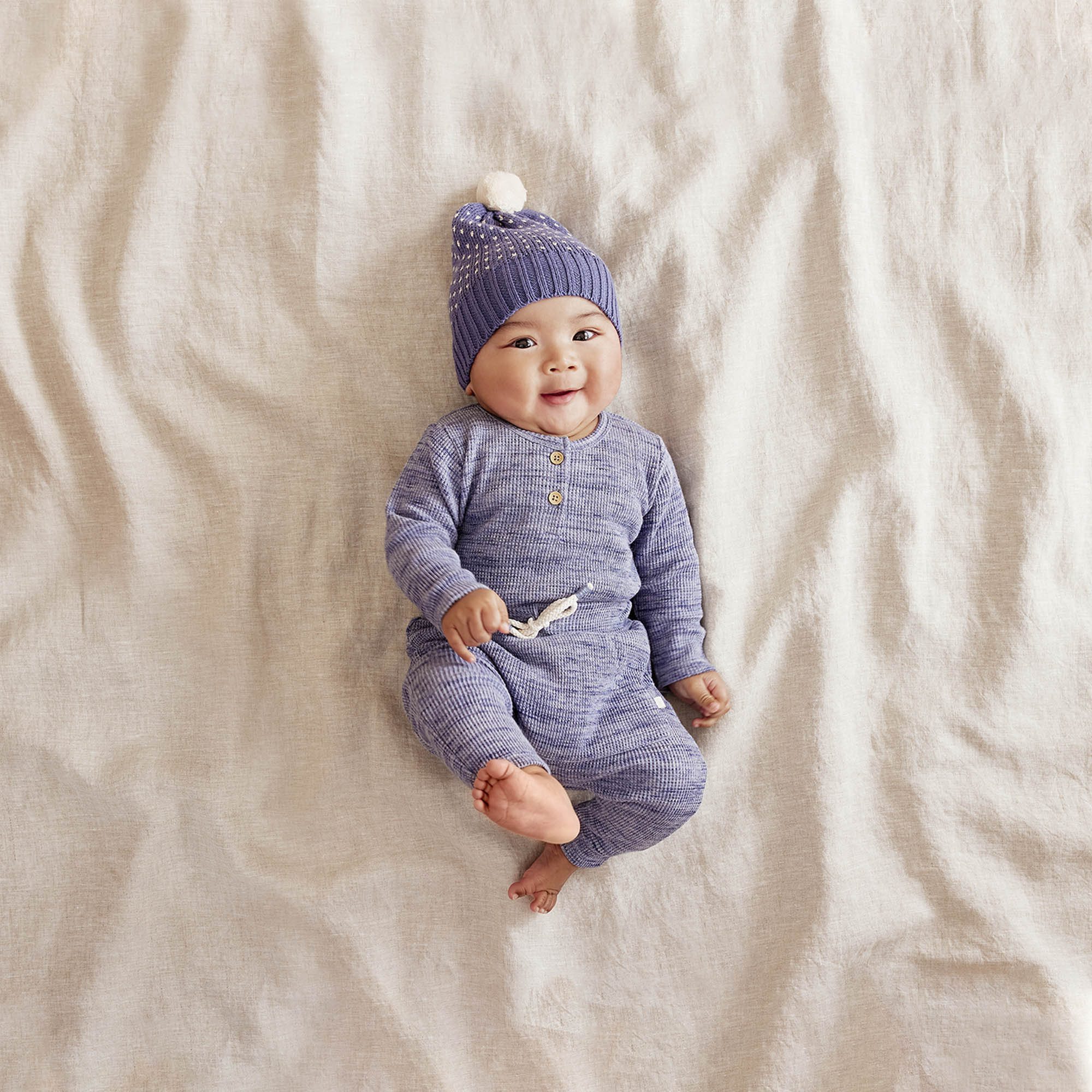 Knitted Fleck Hat - Blue Depths - Image 2