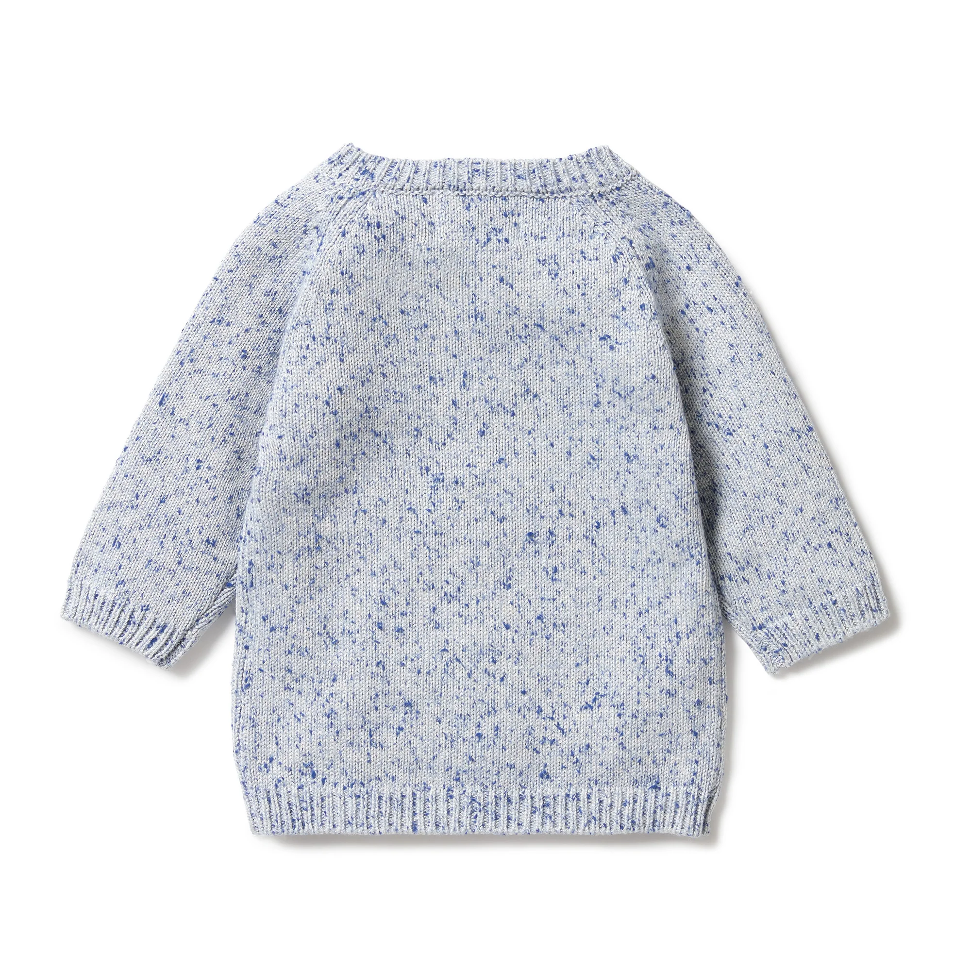 Knitted Zipped Cardigan - Deep Blue Fleck - Image 2