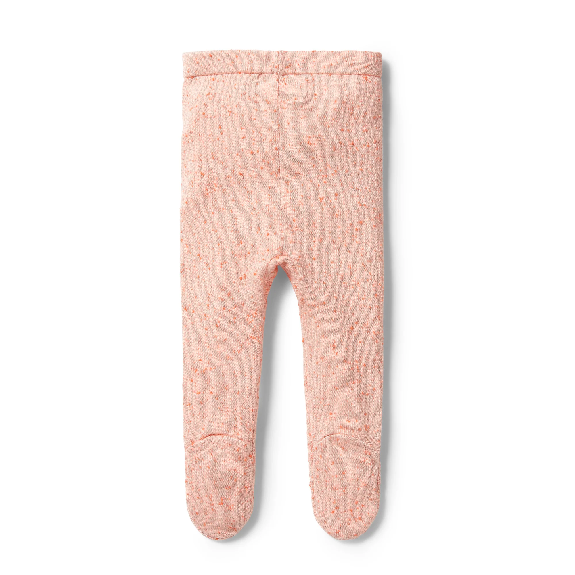 Knitted Legging with Feet - Silver Peony Fleck - Image 2