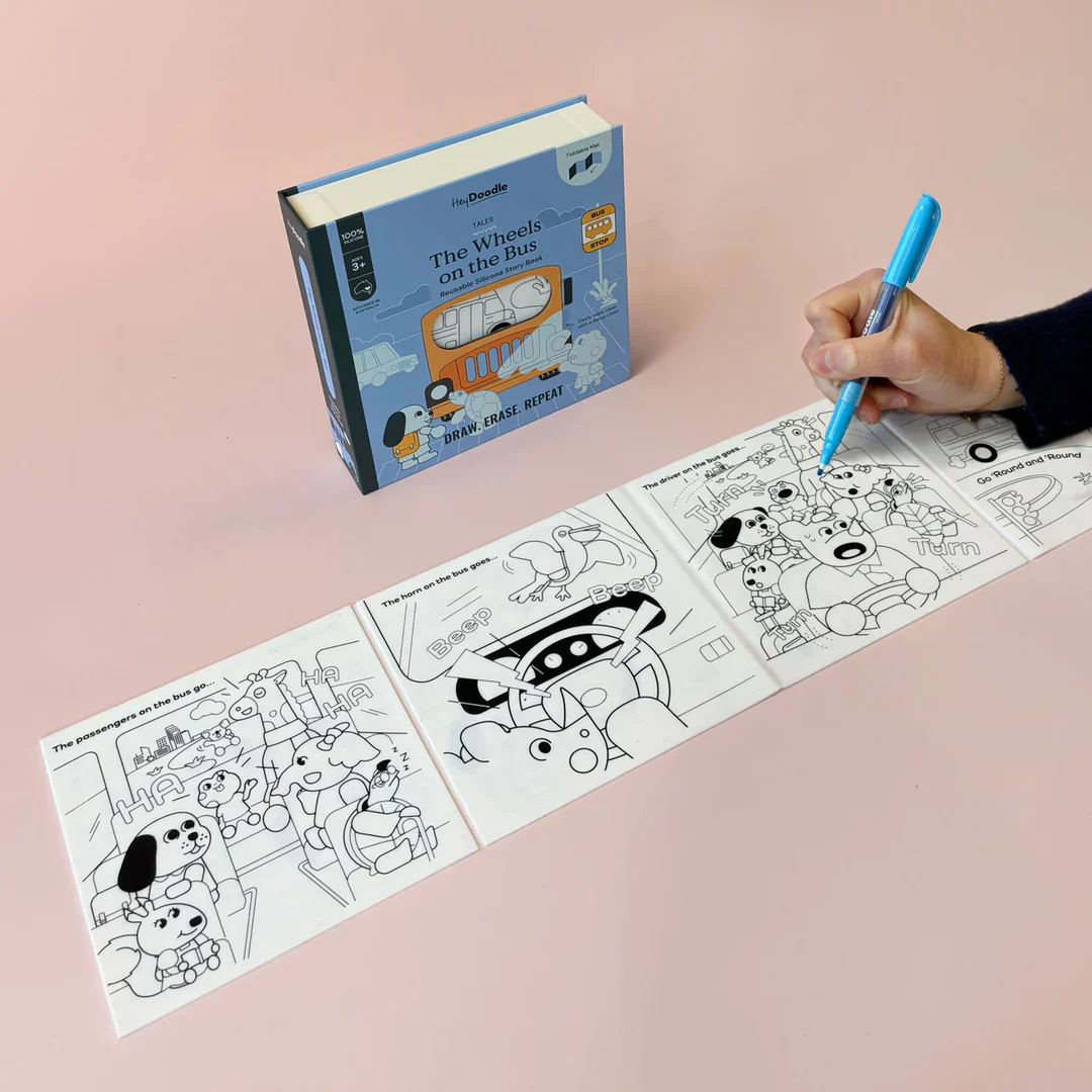 Wheels On The Bus Tales - Reusable Colouring Book - Image 3