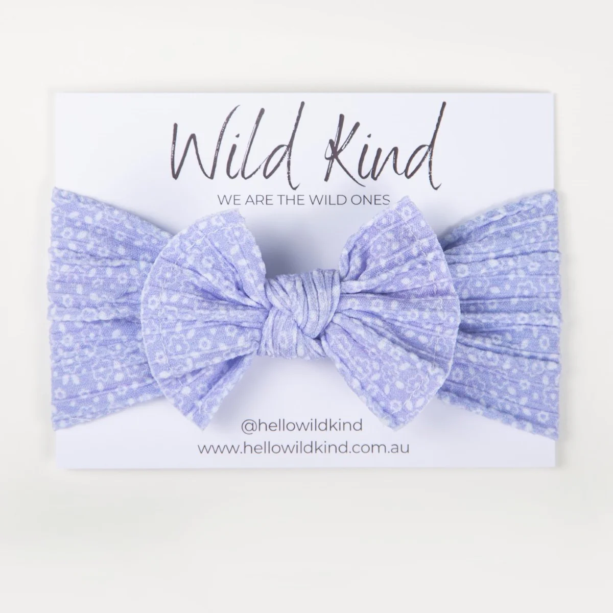 Ayla Wide Bow Headband - Lilac Floral