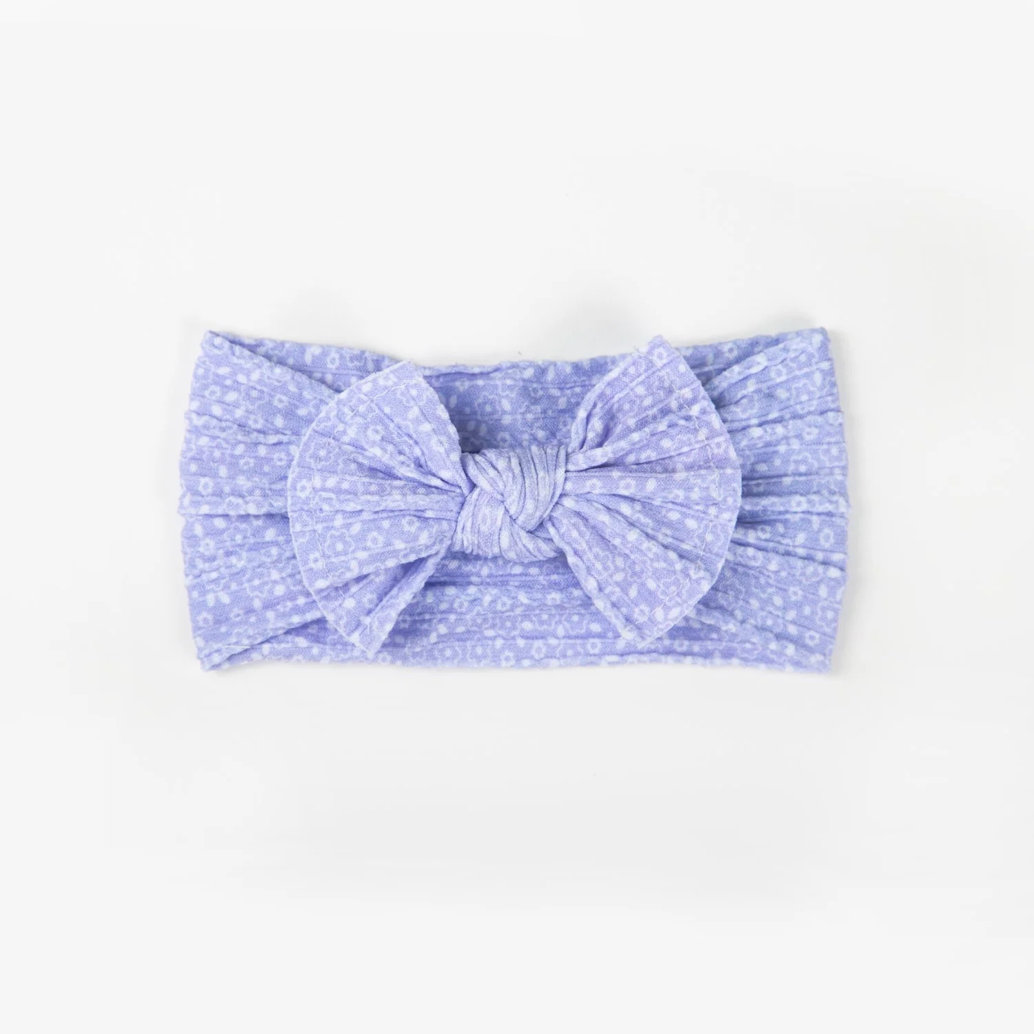 Ayla Wide Bow Headband - Lilac Floral - Image 2