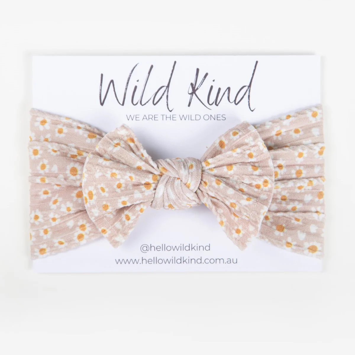 Ayla Wide Bow Headband - Taupe Floral