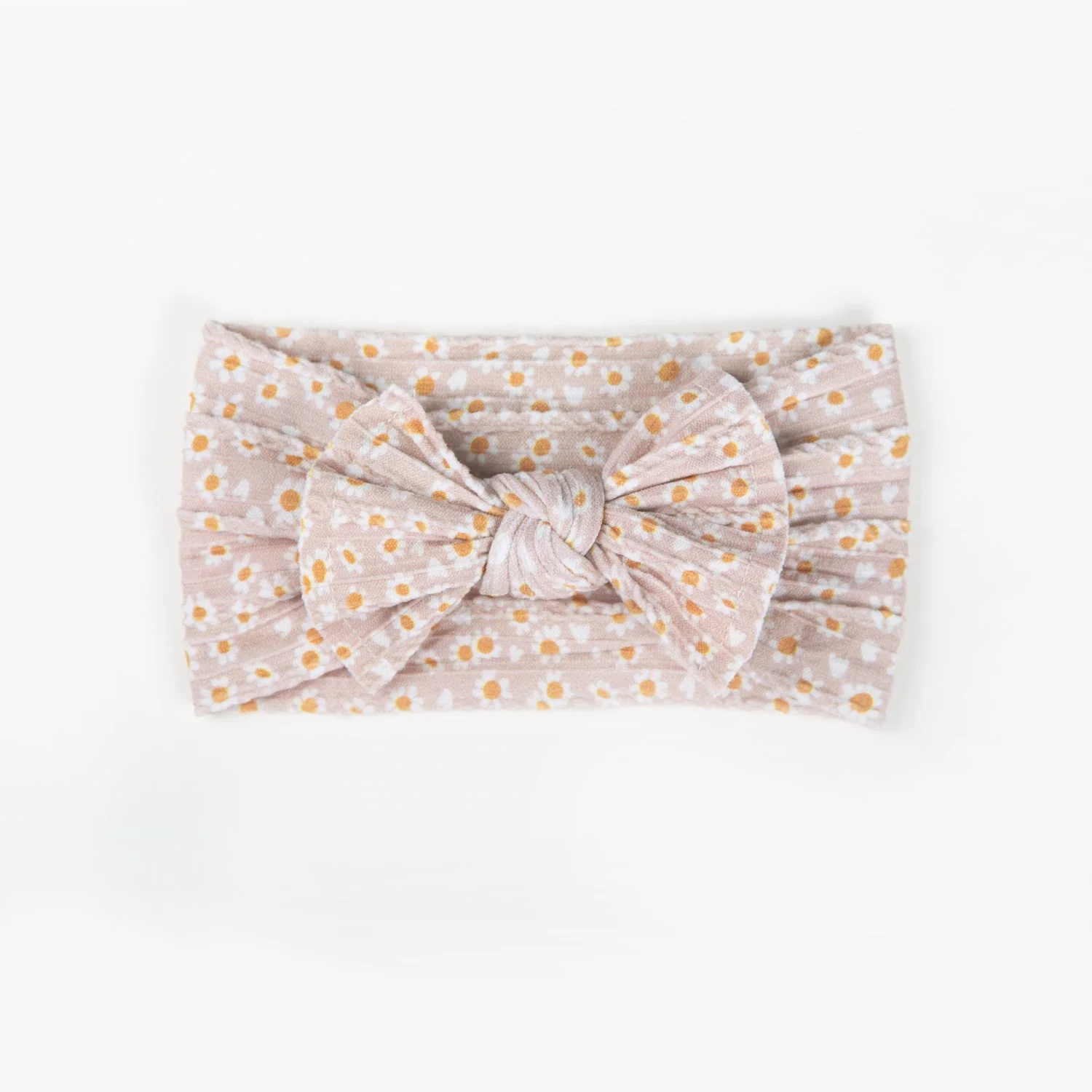 Ayla Wide Bow Headband - Taupe Floral - Image 2