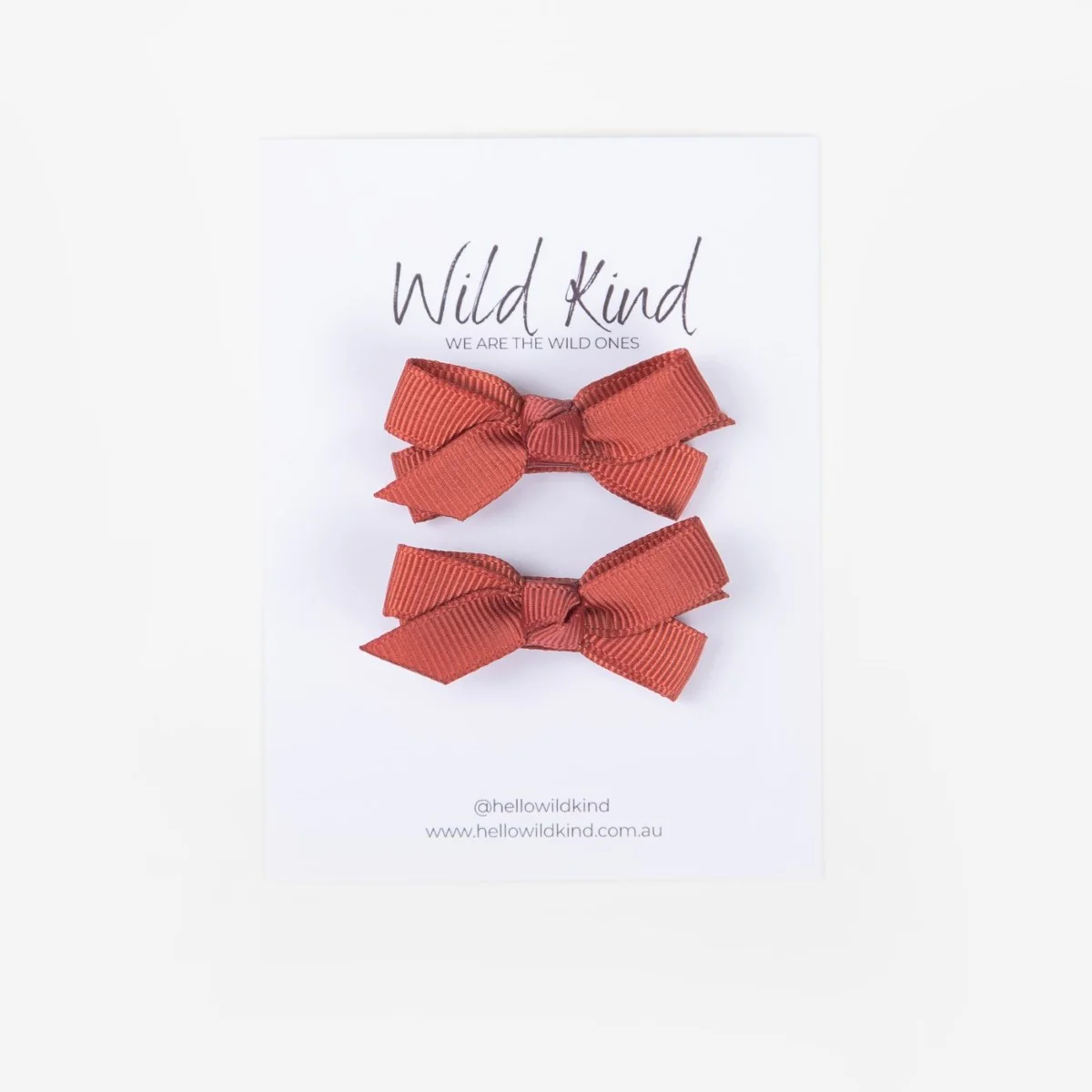 Olivia Small Bow Clips - Terracotta
