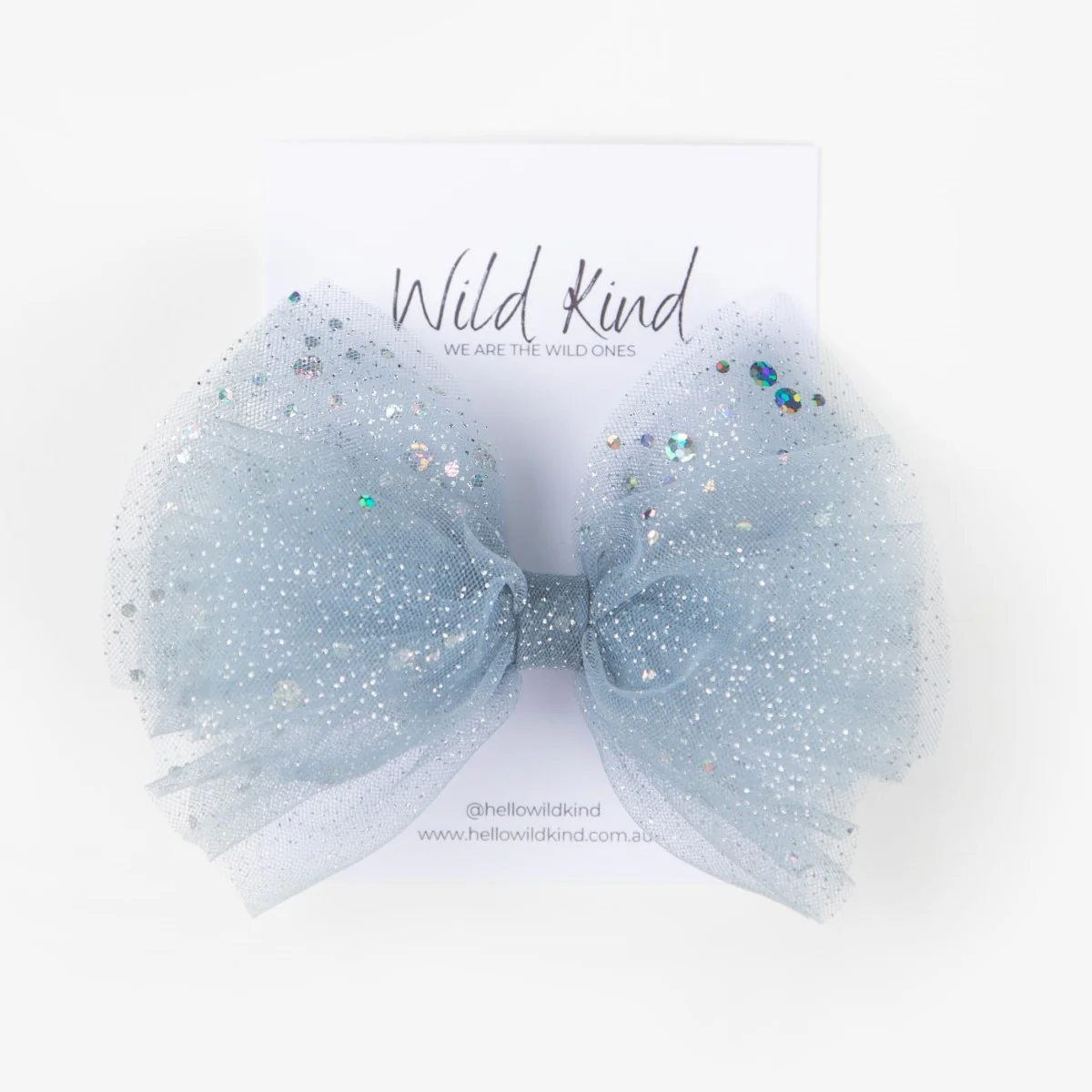 Sparkle Bow - Dusty Blue