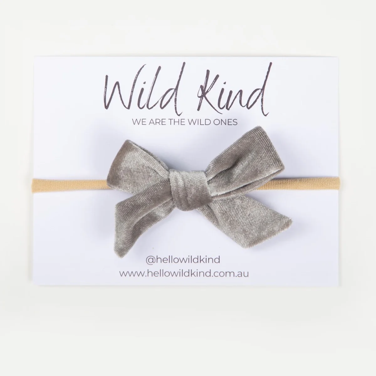 Hazel Velour Bow Headband - Silver