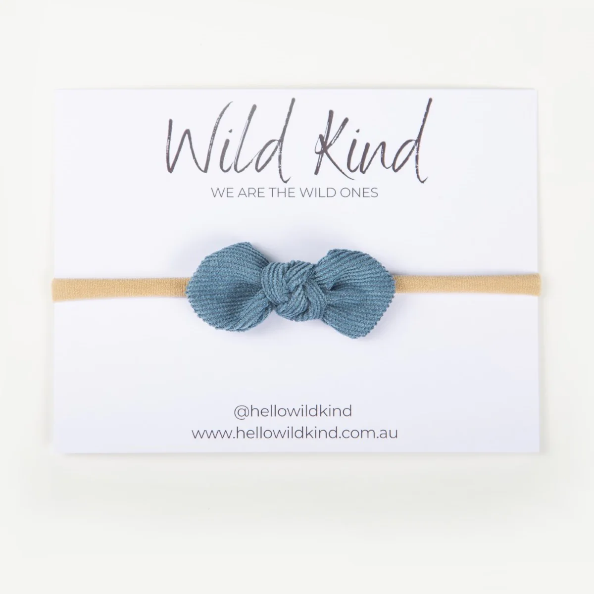 Ida Small Cord Bow - Dusty Blue