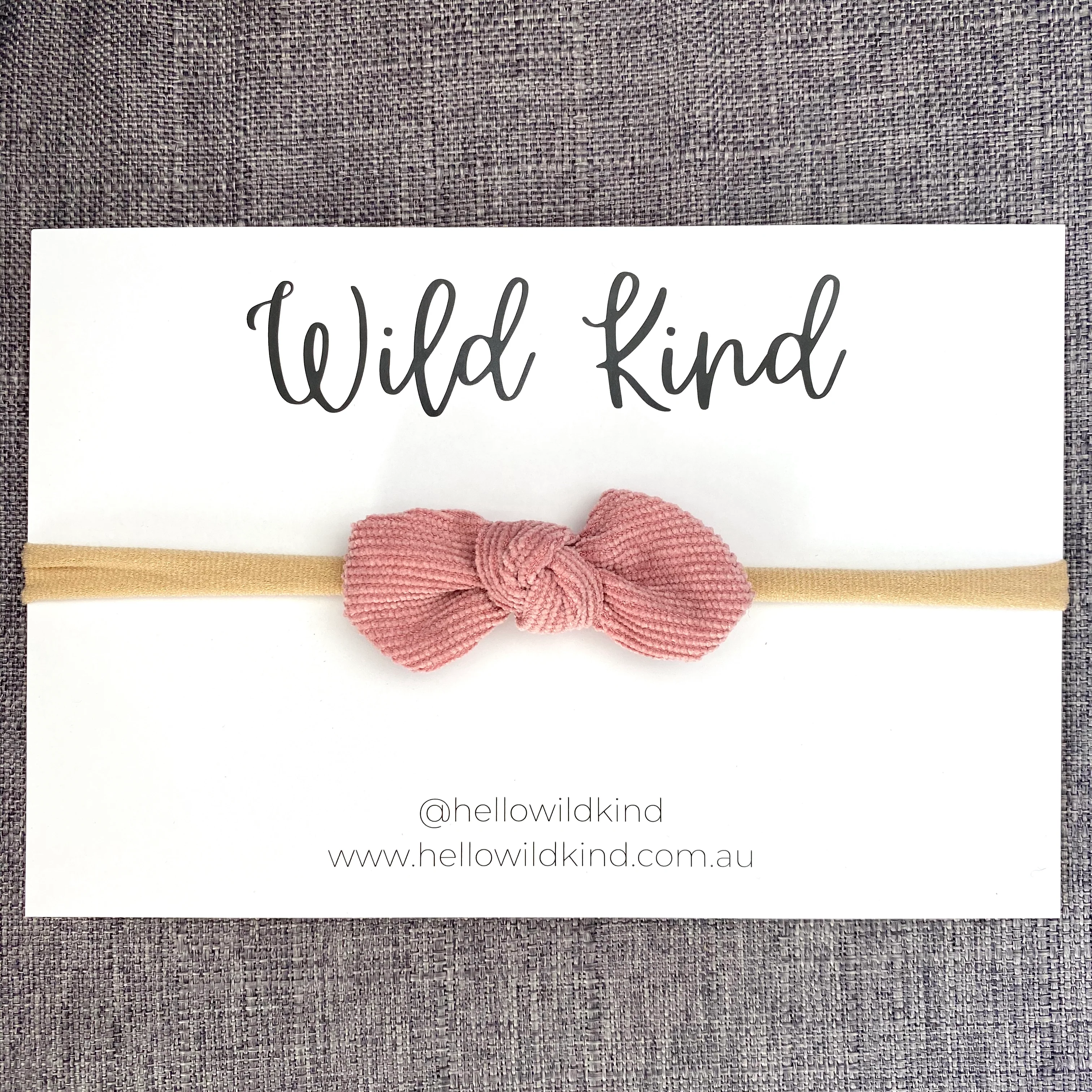 Ida Small Cord Bow - Dusty Pink