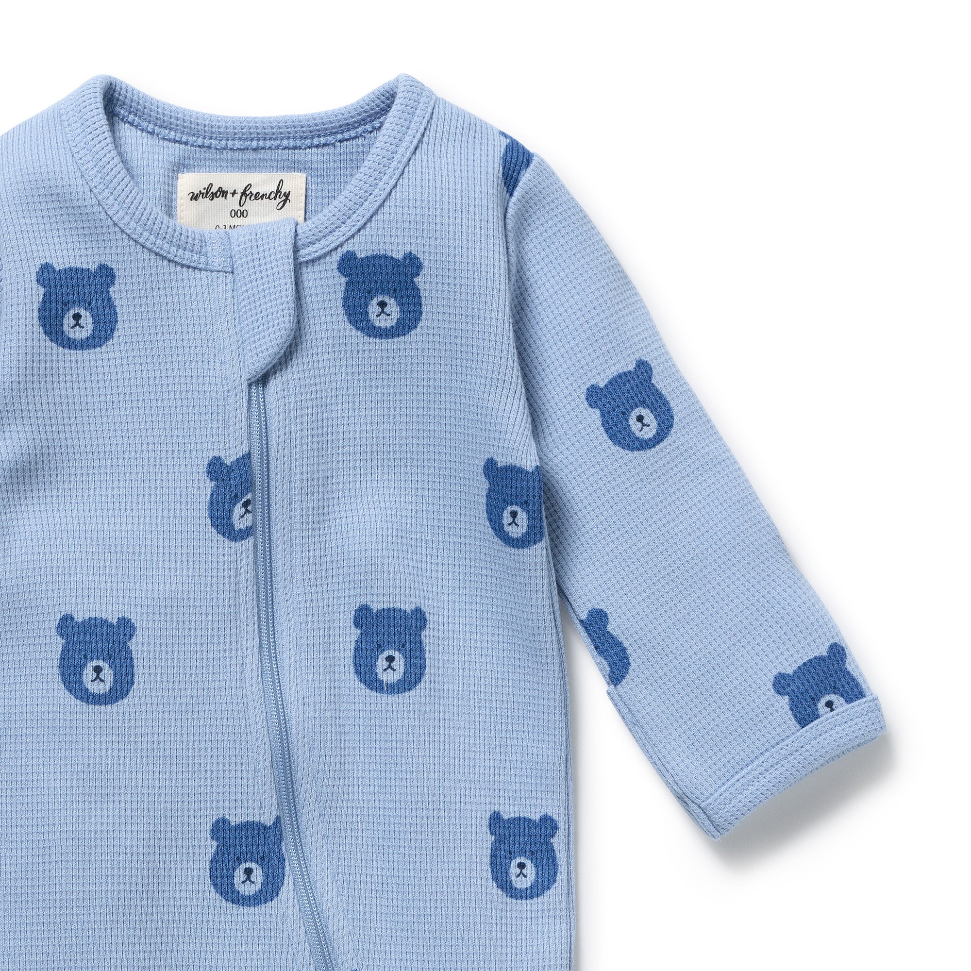 Bear Hugs Organic Waffle Zipsuit - Image 4