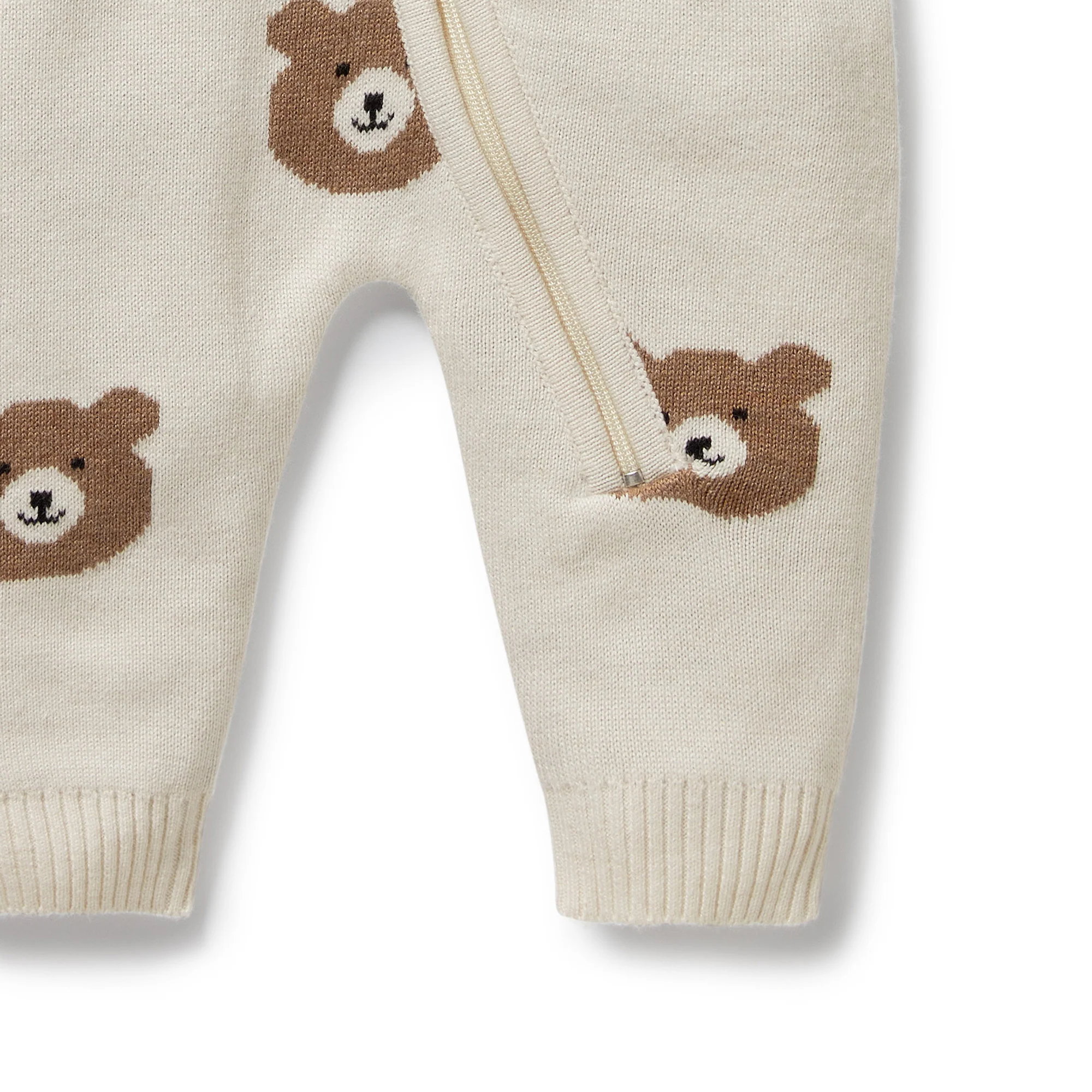 Organic Knitted Jacquard Growsuit - Beary Cute - Image 5