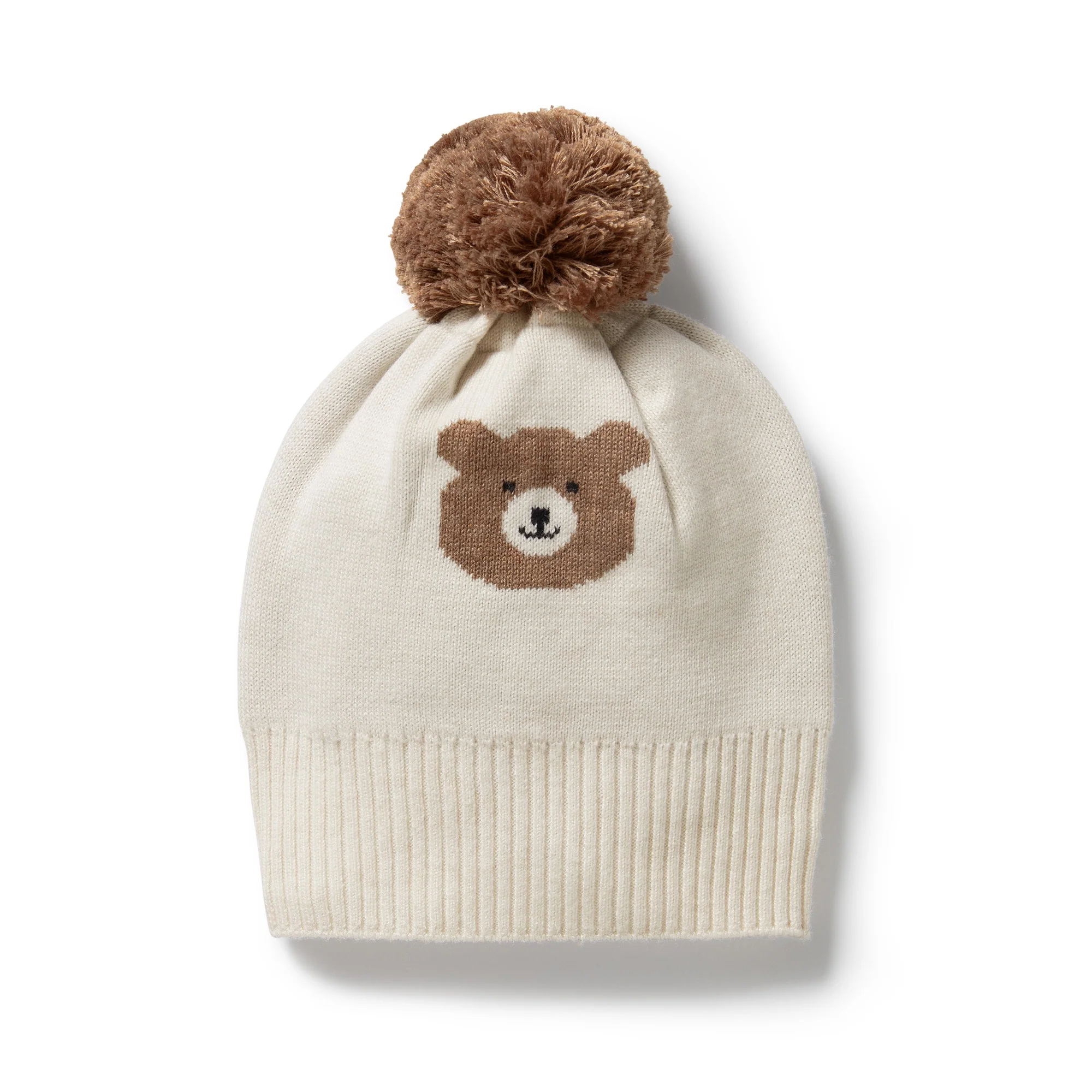 Organic Knitted Jacquard Hat - Beary Cute