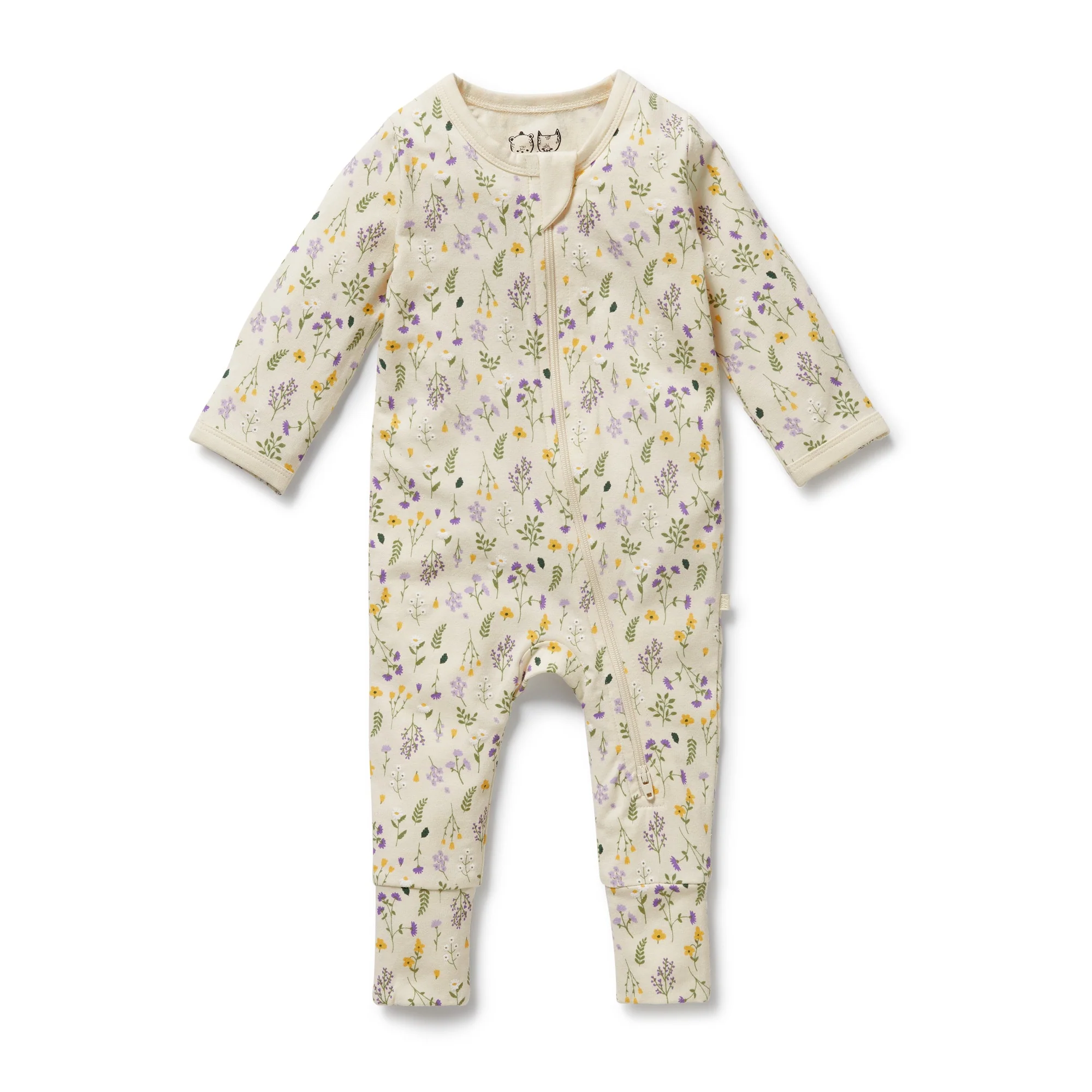 Wilson & Frenchy - Bella Floral Organic Zipsuit with Feet