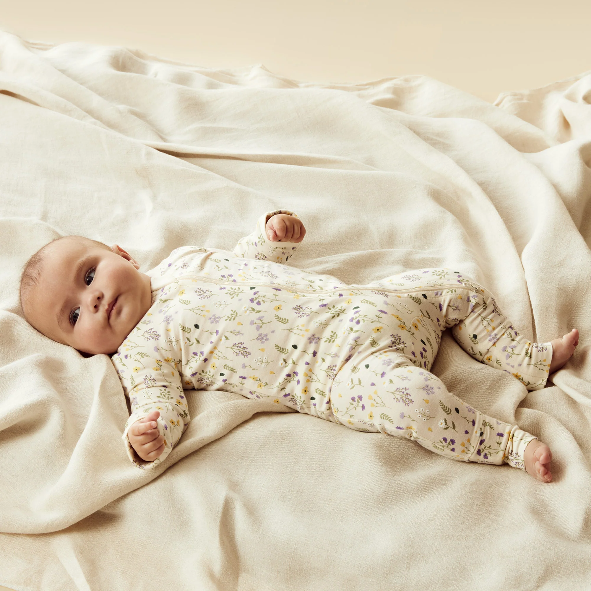 Wilson & Frenchy - Bella Floral Organic Zipsuit with Feet - Image 2