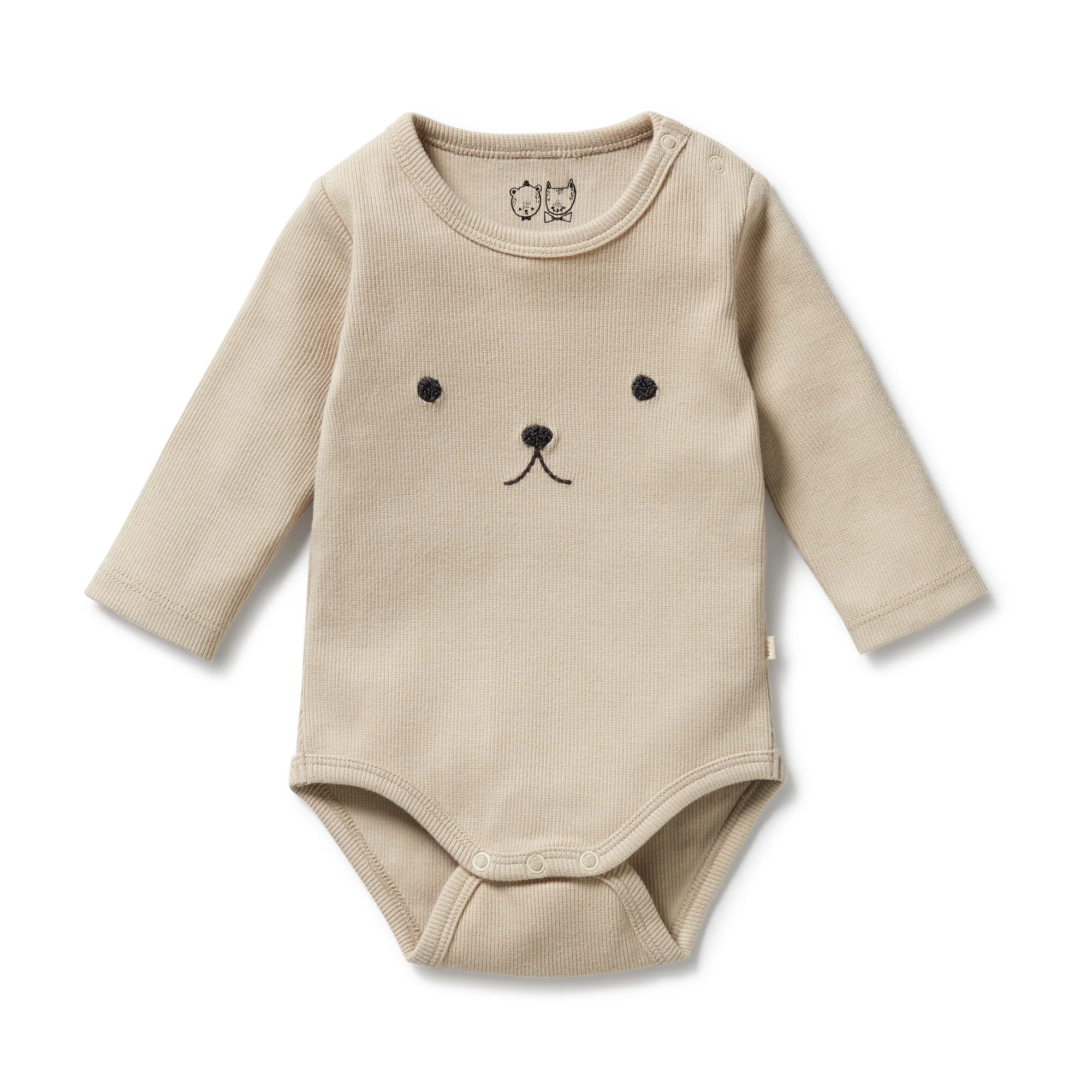 Wilson & Frenchy - Biscuit Organic Rib Long Sleeved Bodysuit