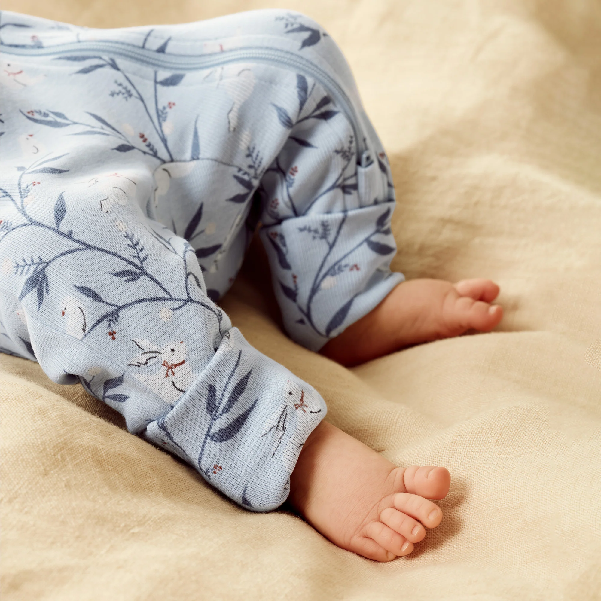 Bunny Whistle Organic Zipsuit With Feet - Image 3