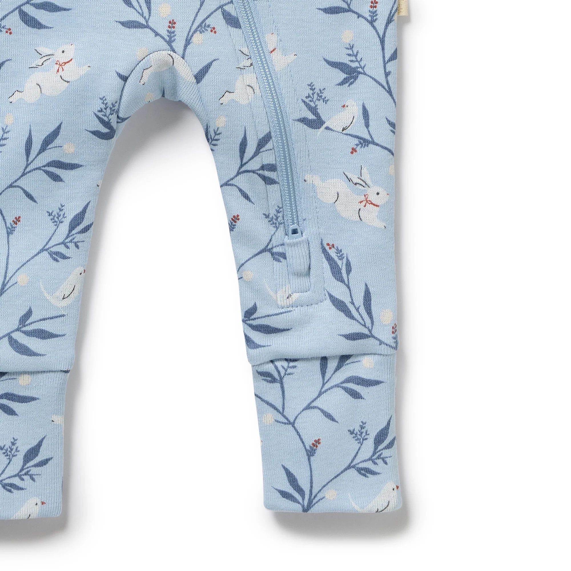 Bunny Whistle Organic Zipsuit With Feet - Image 6