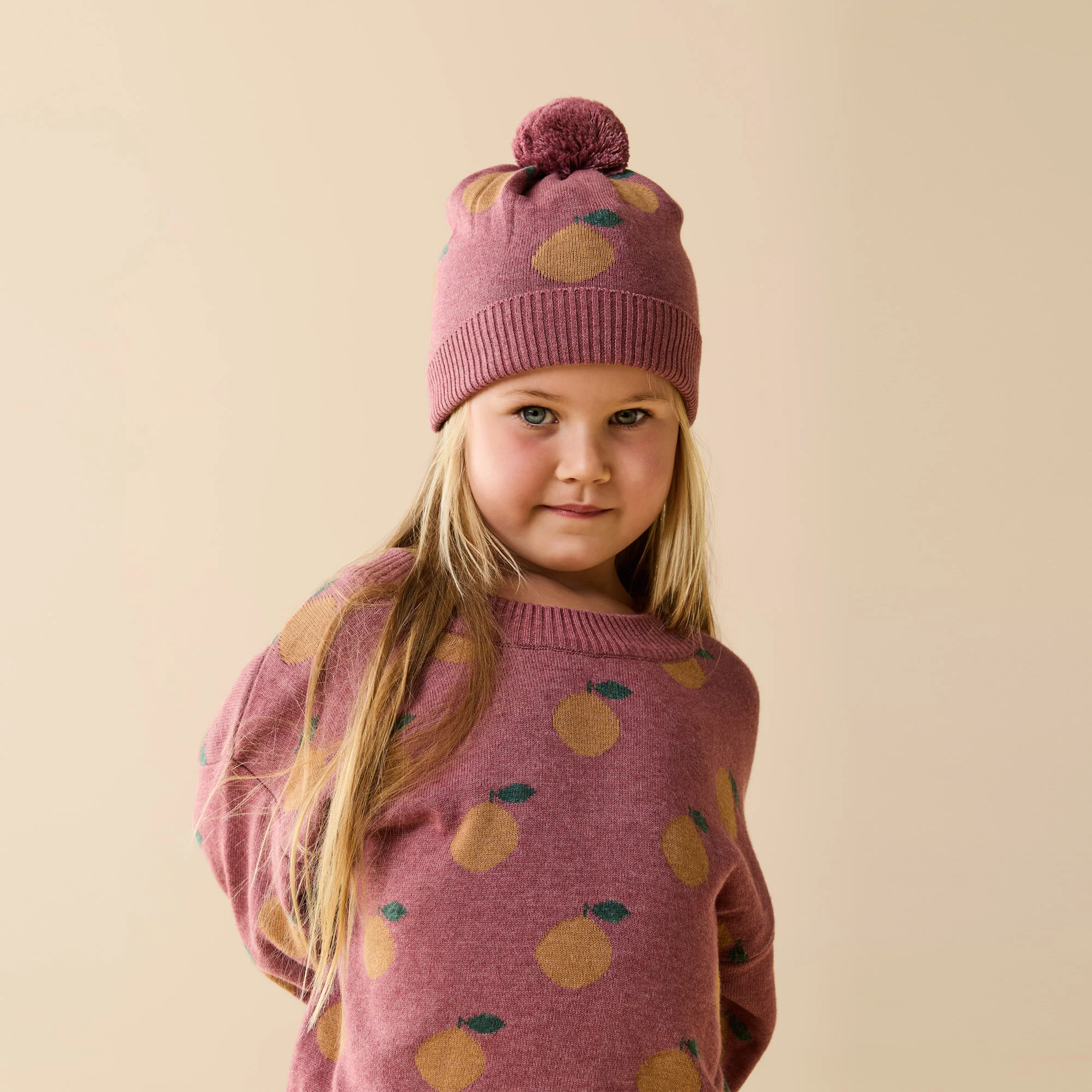Clementine Organic Knitted Jacquard Hat - Image 2