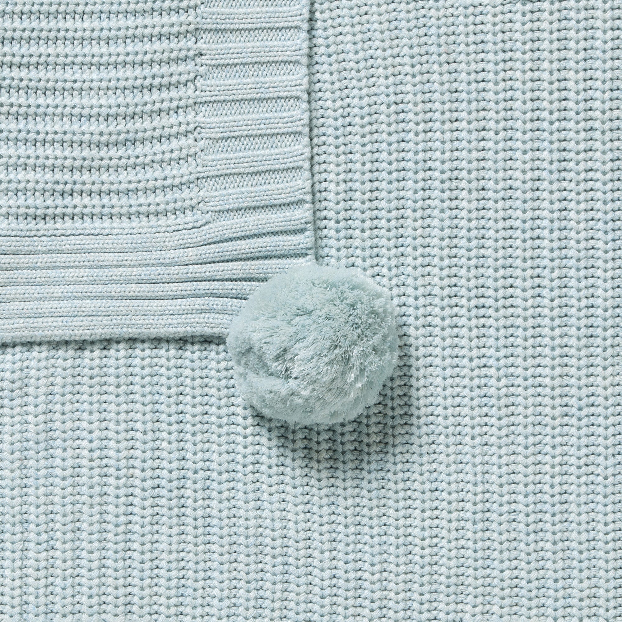 Cloud Blue Organic Knitted Blanket - Image 3