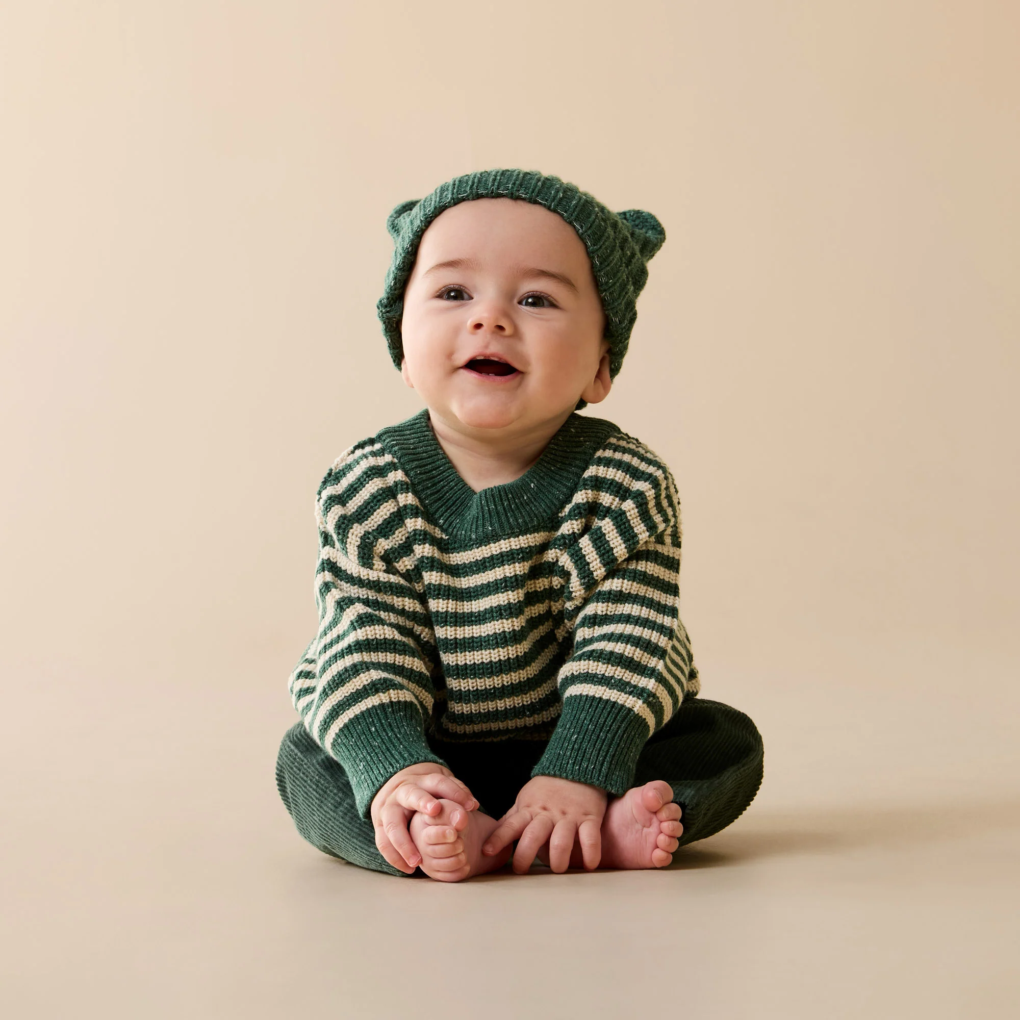Clover Organic Knitted Bear Hat - Image 3