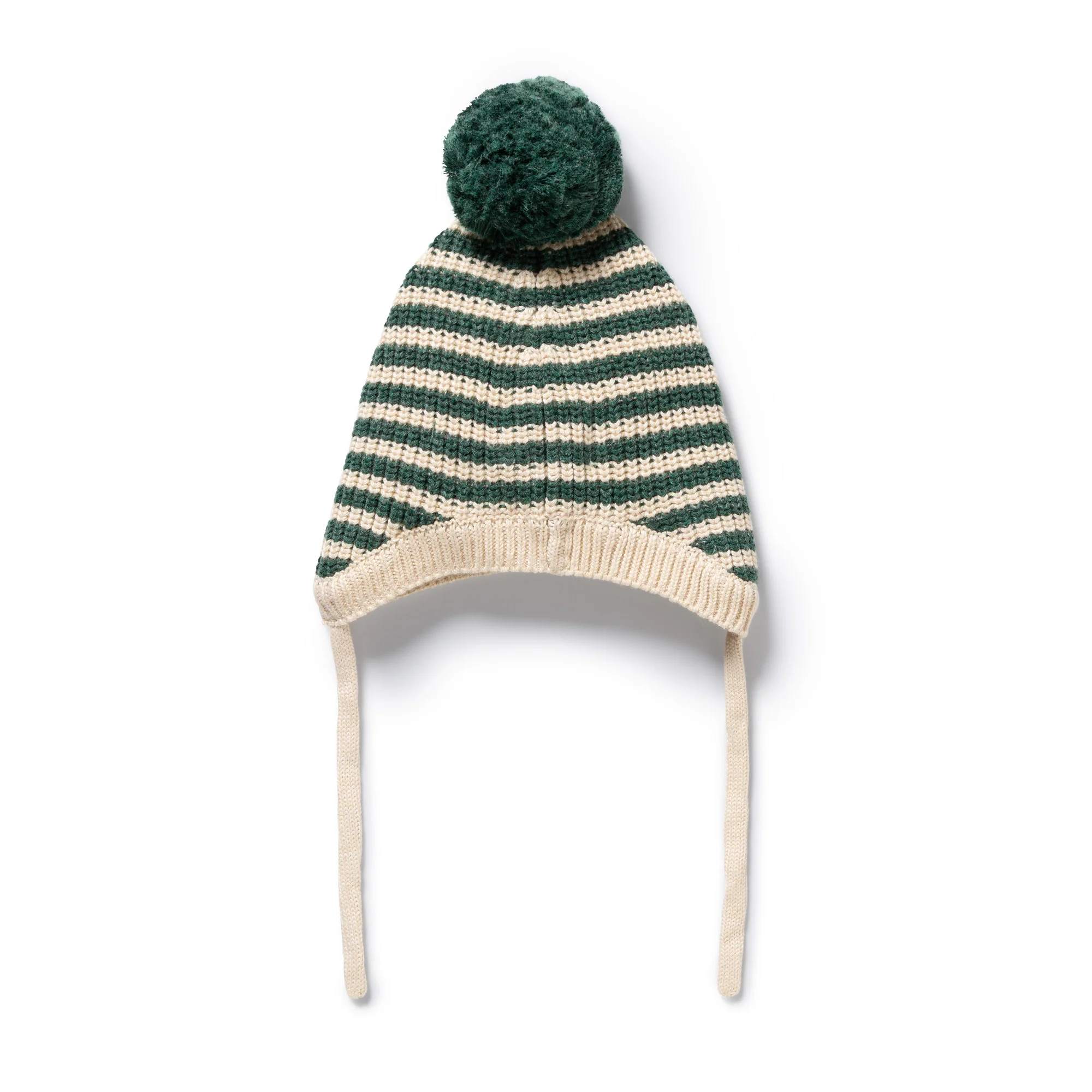 Clover Organic Knitted Stripe Bonnet - Image 3