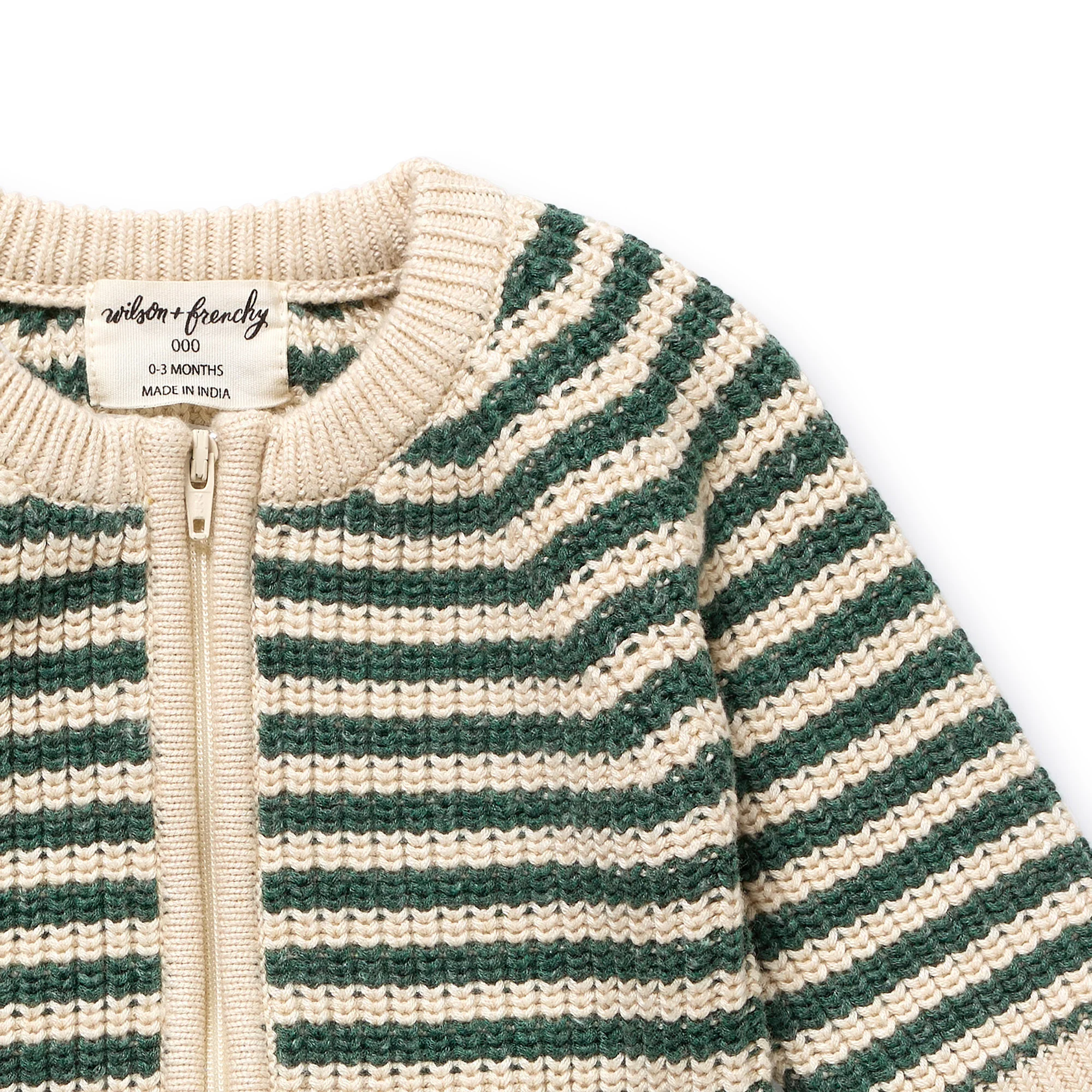 Clover Organic Knitted Stripe Growsuit - Image 2