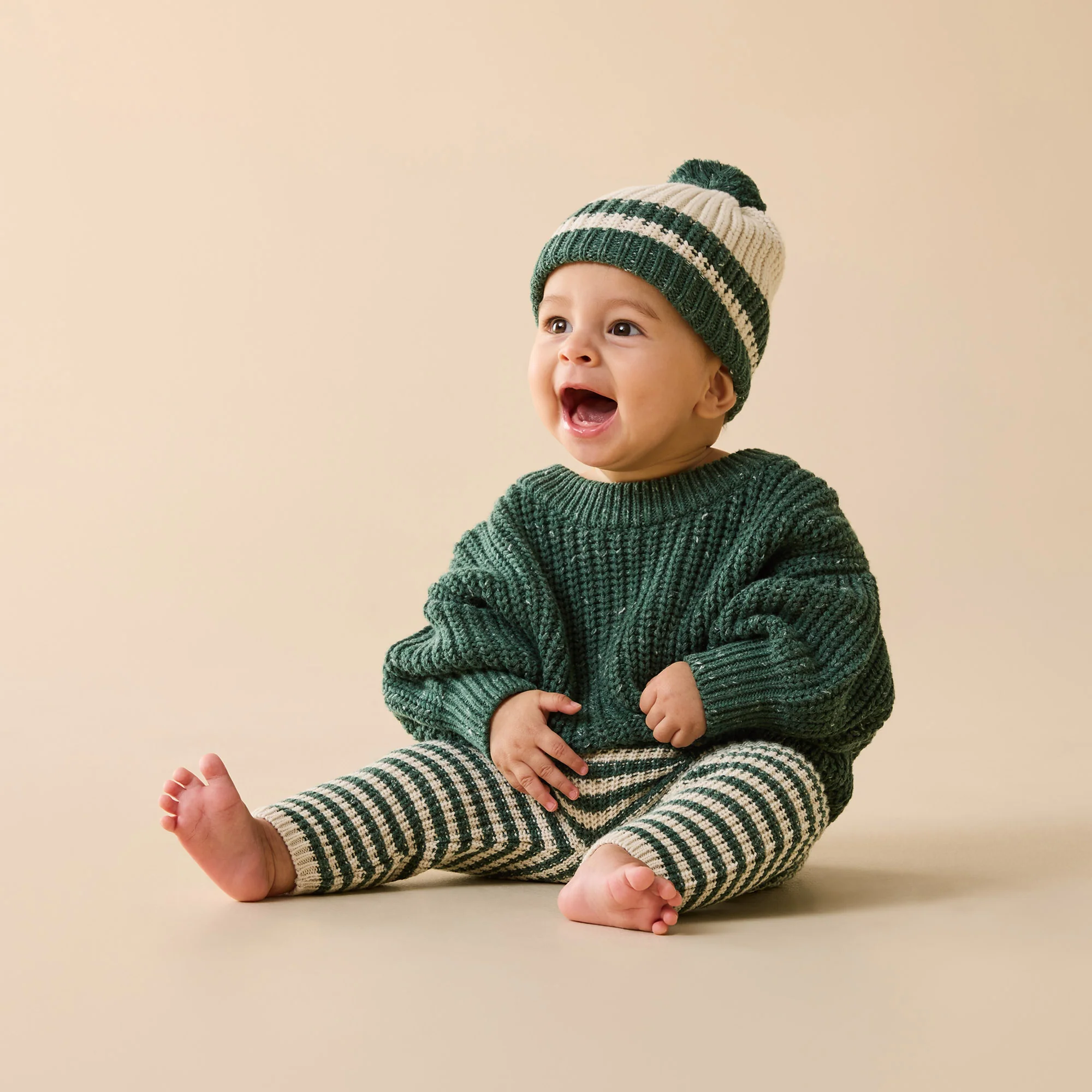 Clover Organic Knitted Stripe Hat - Image 3