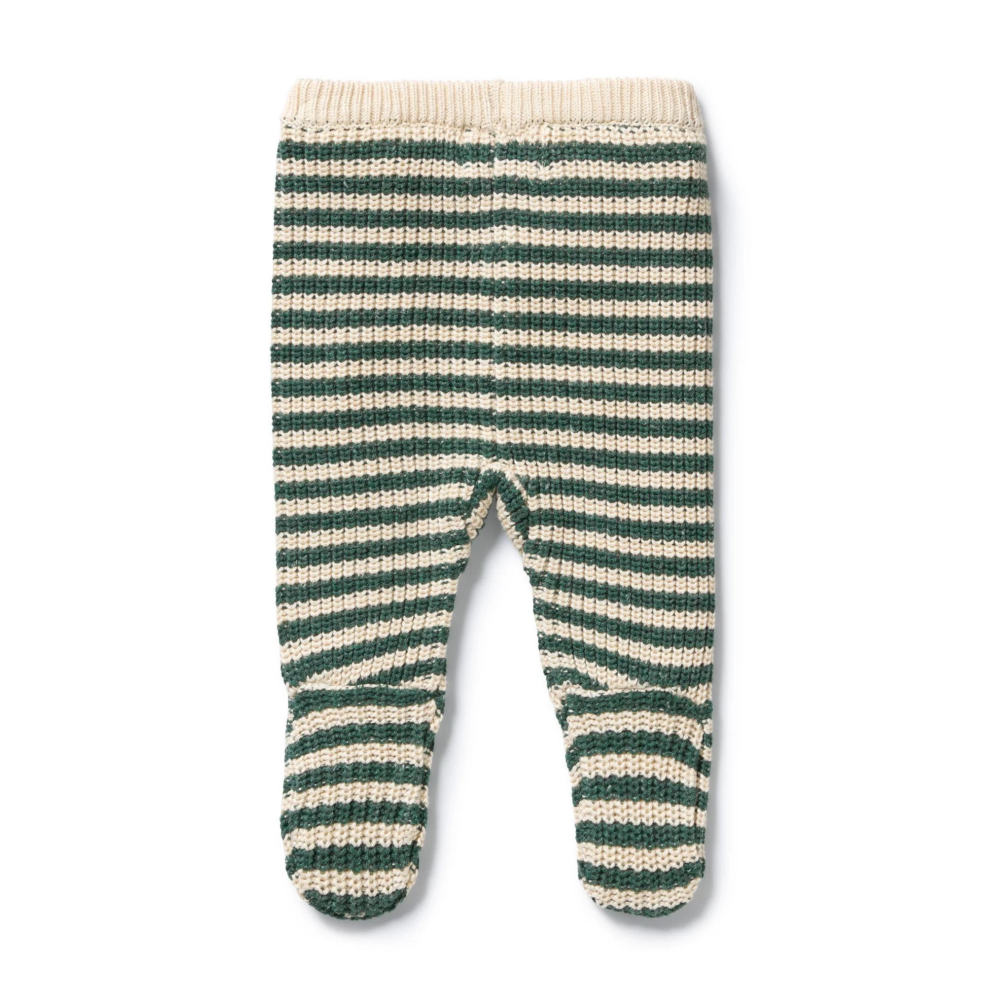 Clover Organic Knitted Stripe Legging with Feet - Image 4