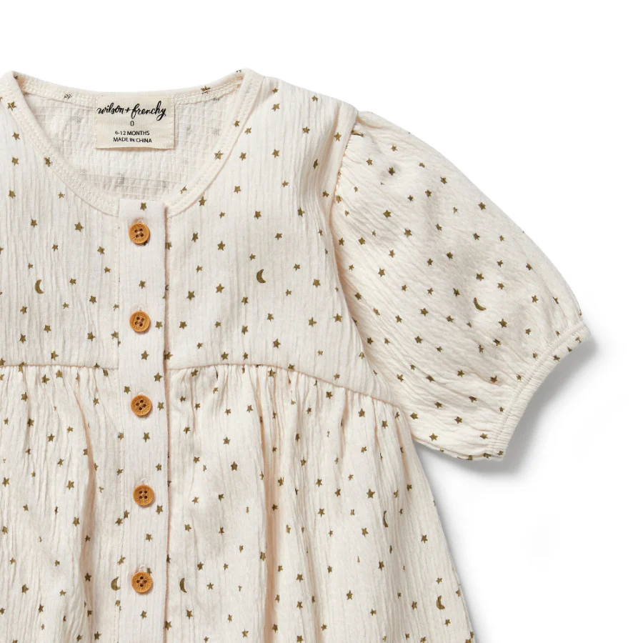 Crinkle Button Dress - Chasing the Moon - Image 3
